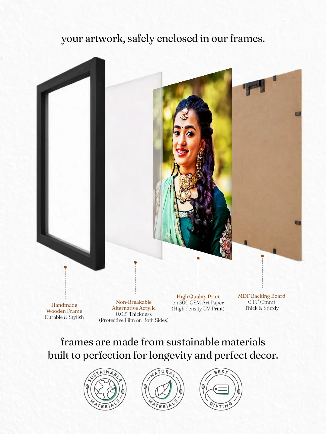 Aquarelle Digital Portrait Frame Online | Premium Digital Art Gifts