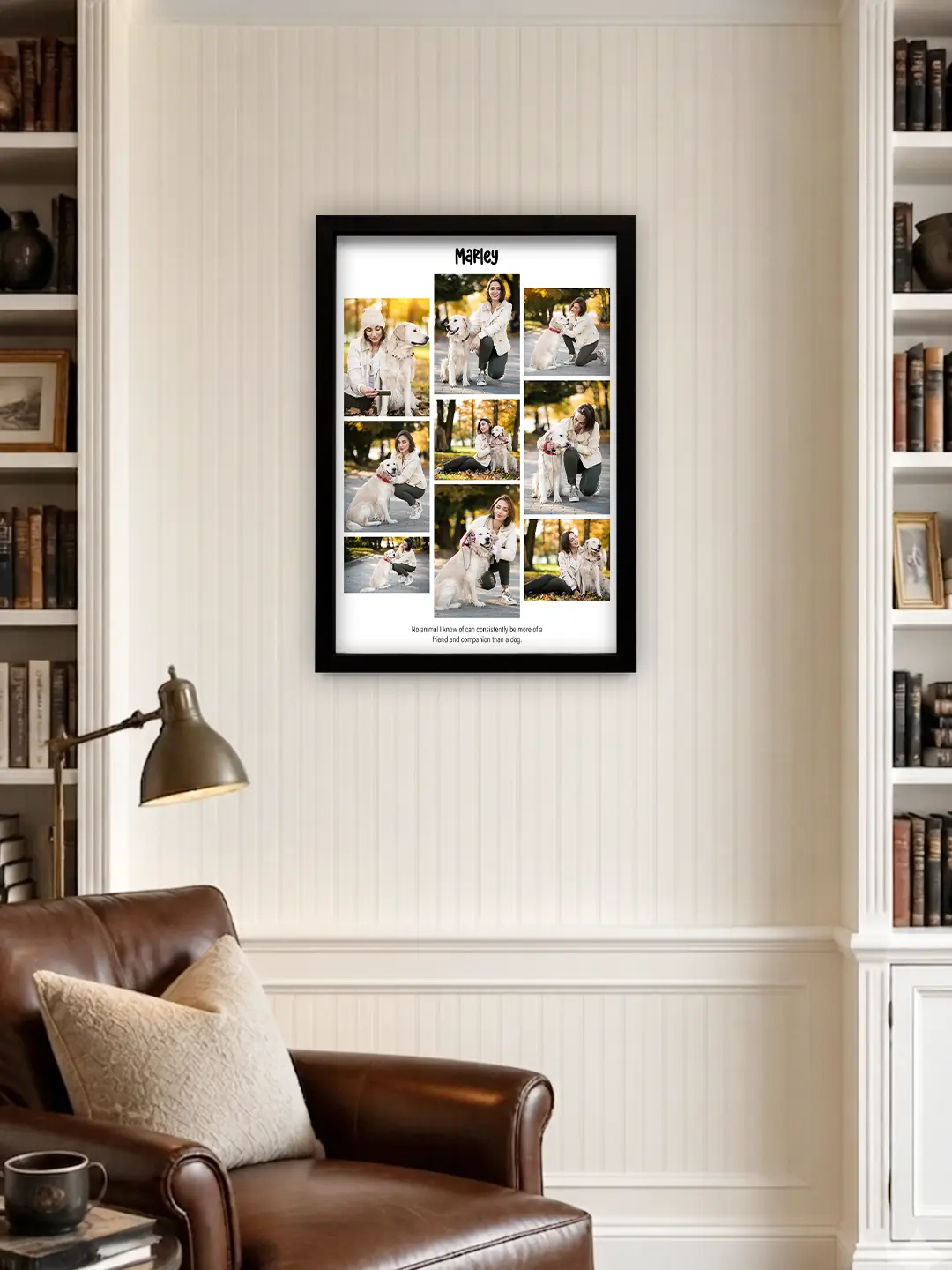 Framed Memories Pet Frame – Custom 9 Photo Personalized Pet Picture Frame