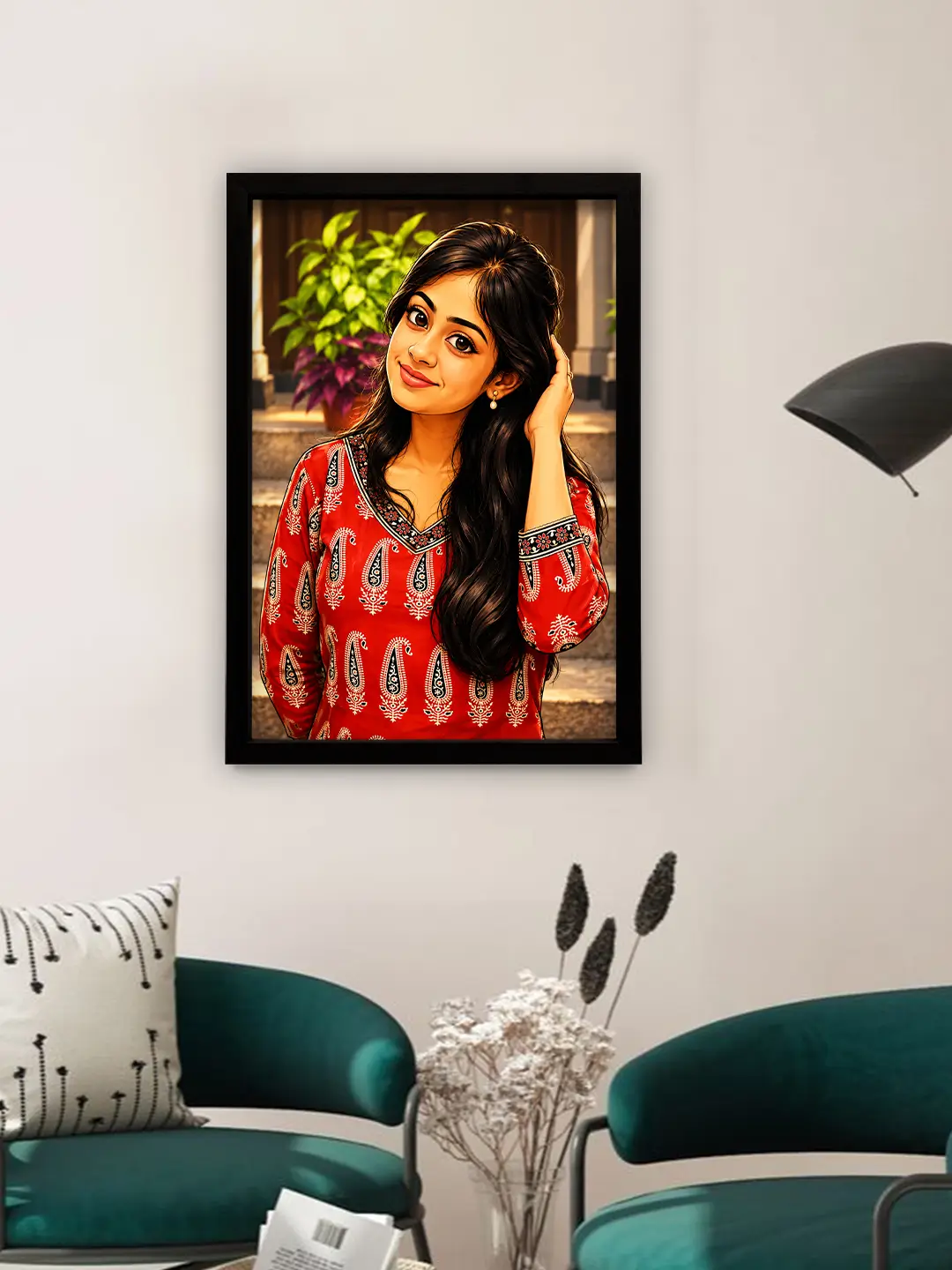 Caricature Portrait Frame – Custom Hand-Sketched Personalized Photo Frame