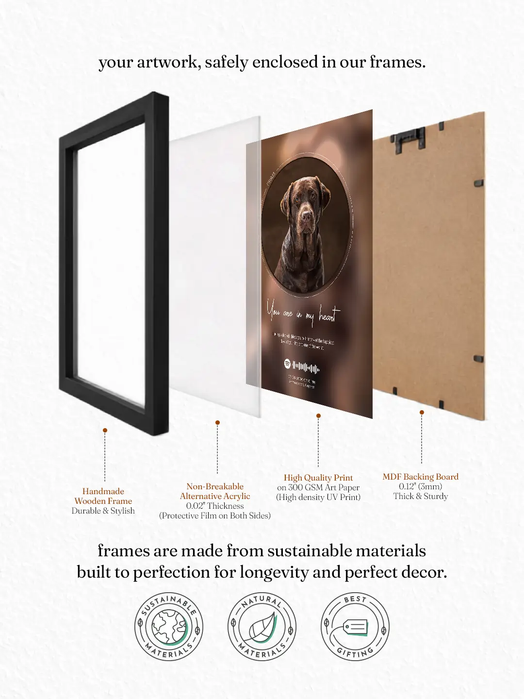 Popped Picture Pet Frame – Personalized Pet Photo, Name, Message & Song Frame