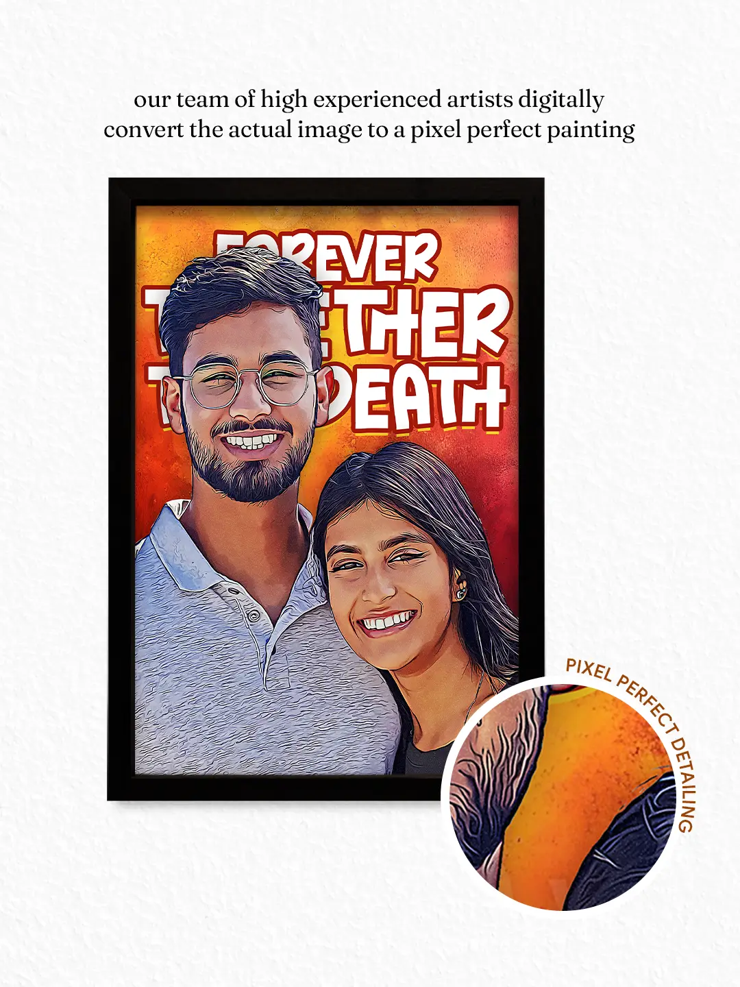 Cartoon Character Frame – Custom Hand-Sketched Cartoon Portrait With Personalized Message
