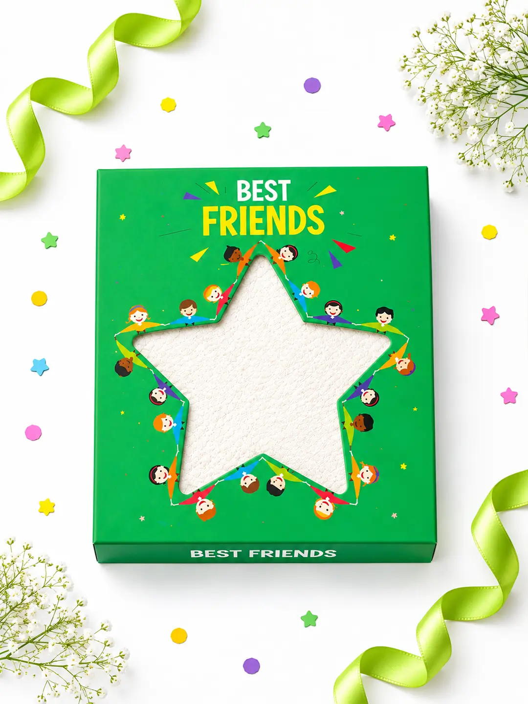 Best Friends Burnout Fire Card with star-shaped tissue centre for burning to reveal a hidden friendship message