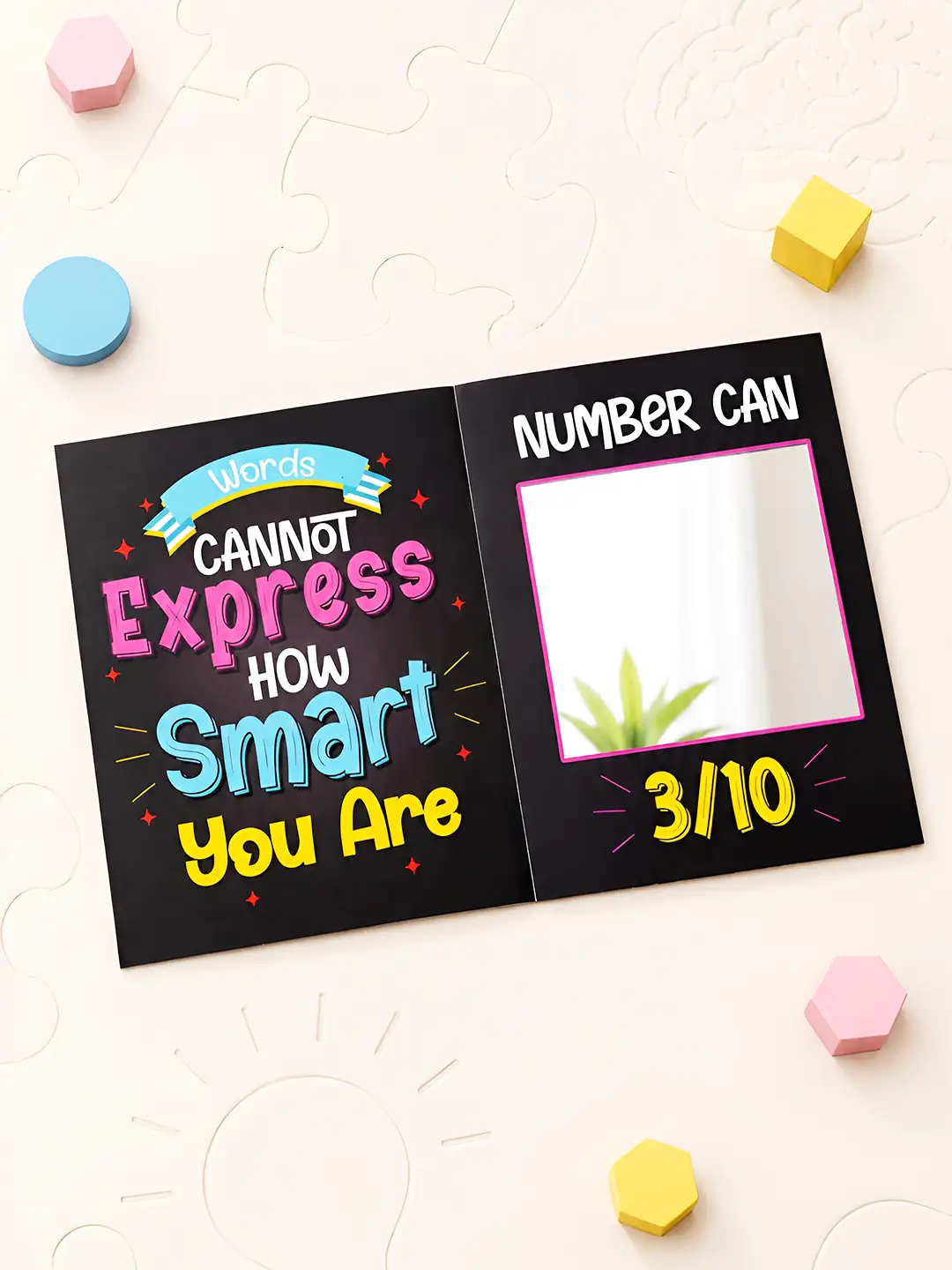 Mirror Card of Insult – Funny “How Smart You Are” Roast Greeting Card with Surprise Mirror