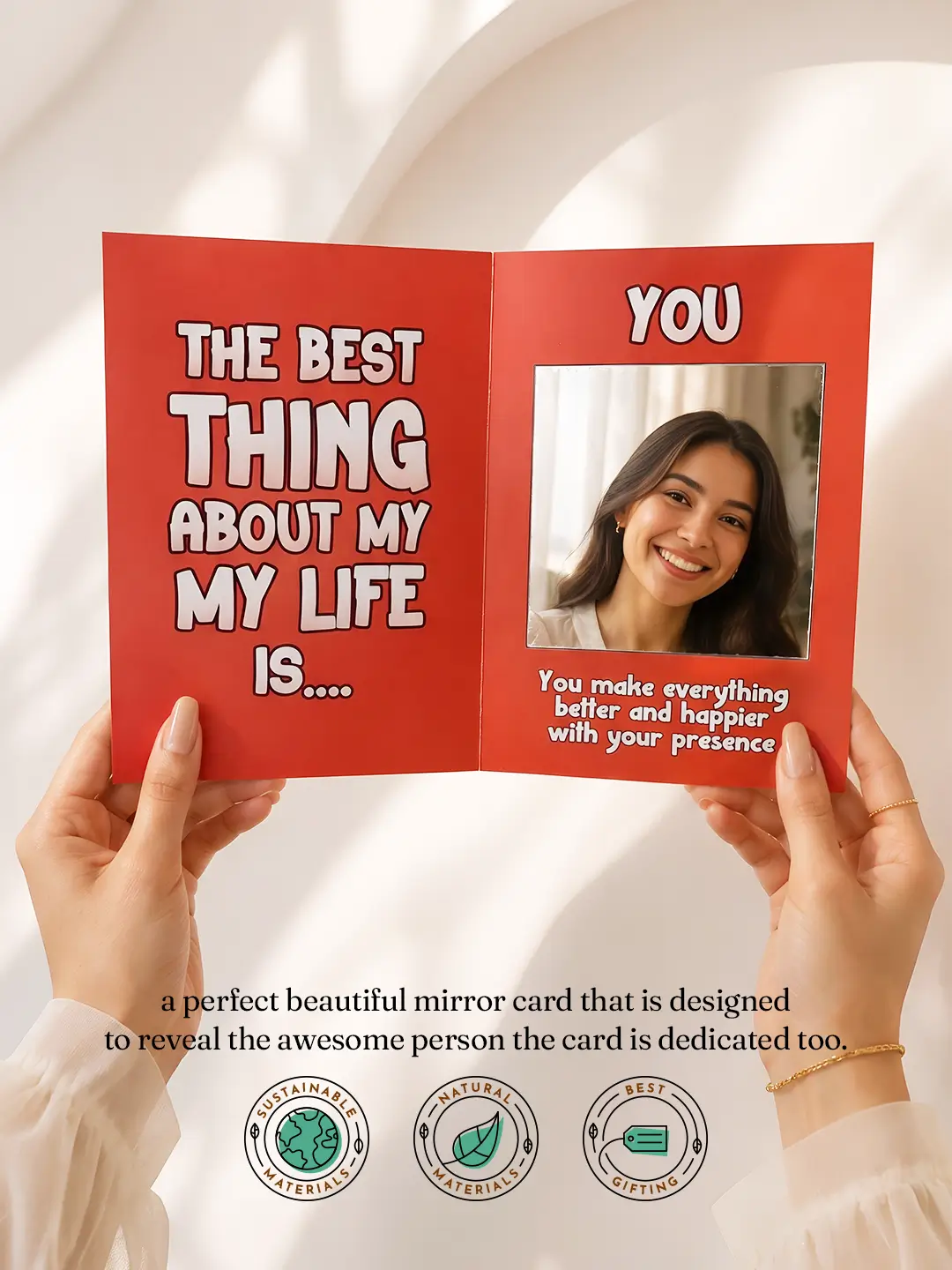 Best Thing Is You Mirror Card – Romantic & Heartfelt Greeting Card with Surprise Mirror