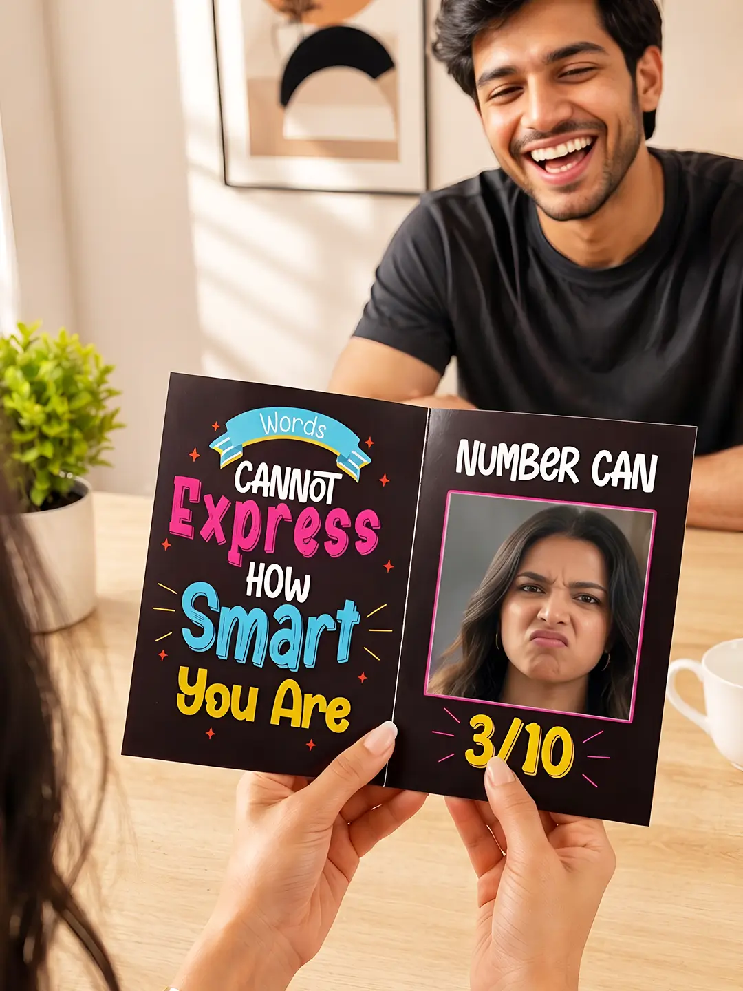 Mirror Card of Insult – Funny “How Smart You Are” Roast Greeting Card with Surprise Mirror