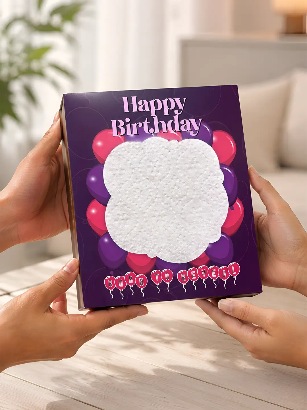 Birthday Balloon Burnout Fire Card – Burn to Reveal Hidden Birthday Message | Unique Surprise Birthday Gift