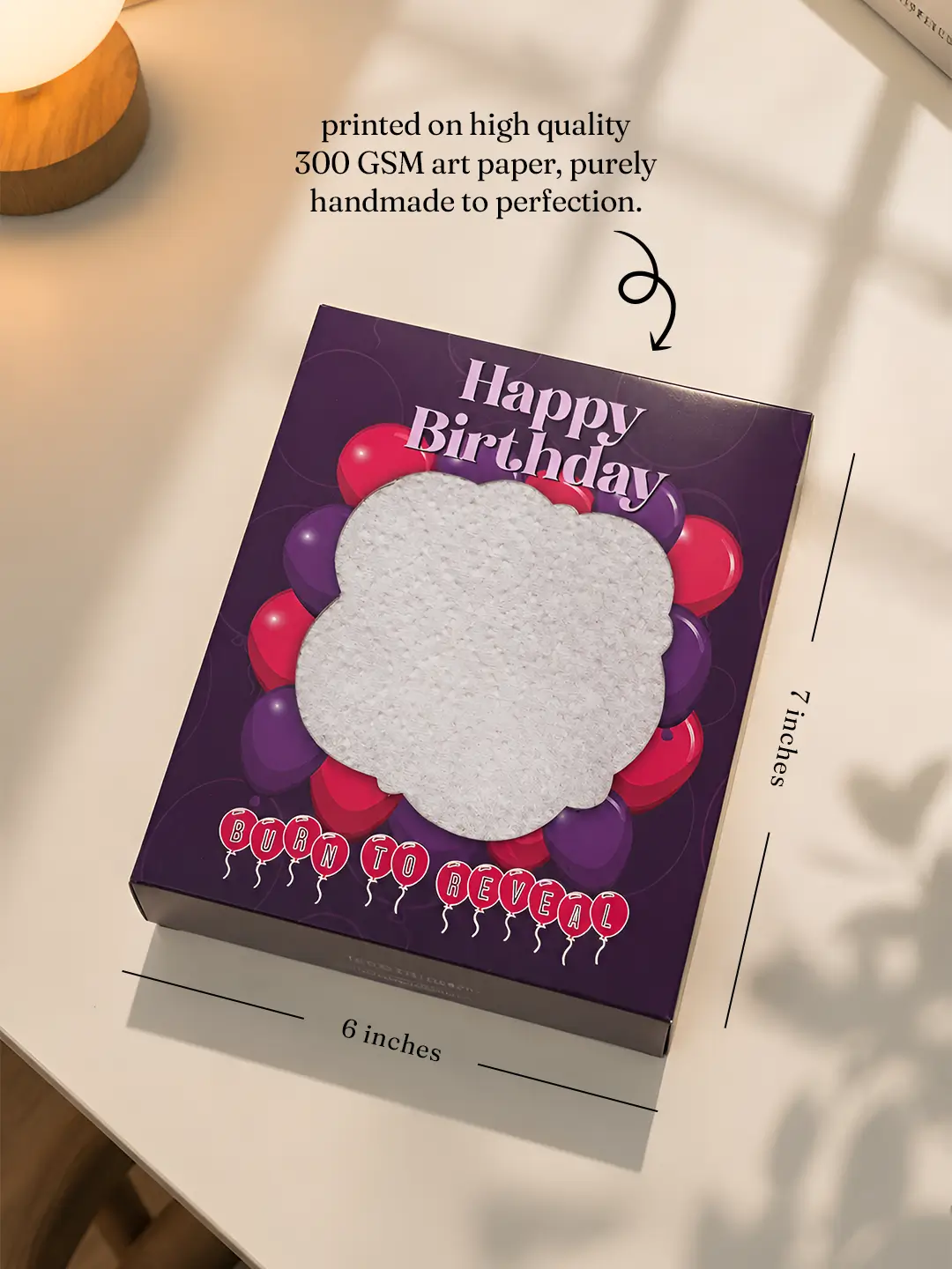 Birthday Balloon Burnout Fire Card – Burn to Reveal Hidden Birthday Message | Unique Surprise Birthday Gift