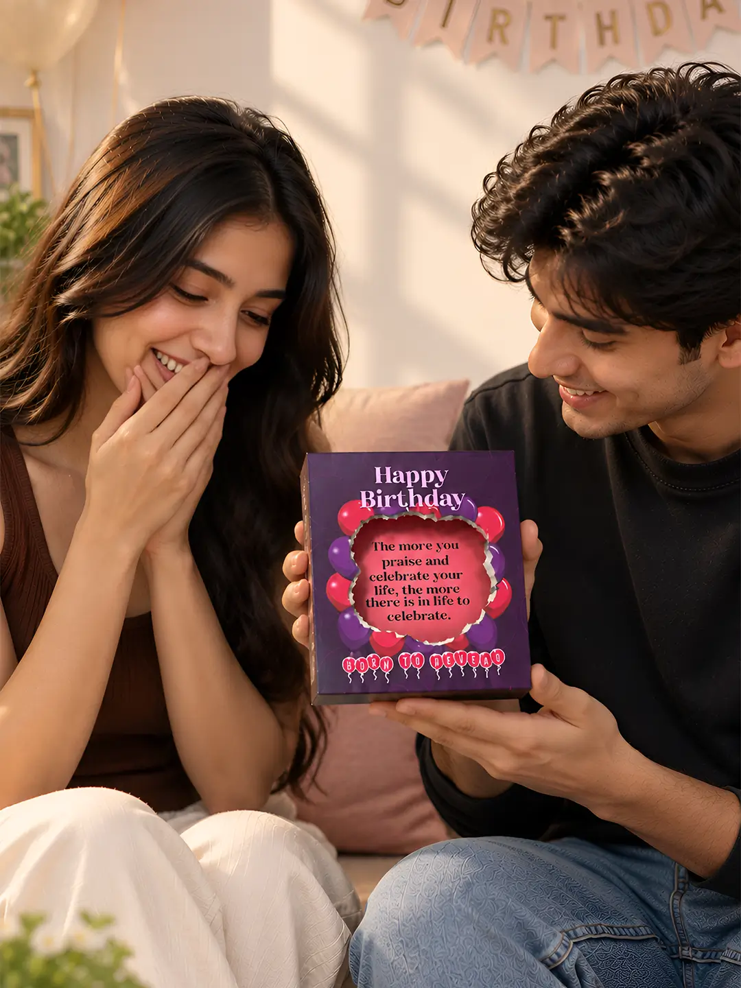 Birthday Balloon Burnout Fire Card – Burn to Reveal Hidden Birthday Message | Unique Surprise Birthday Gift