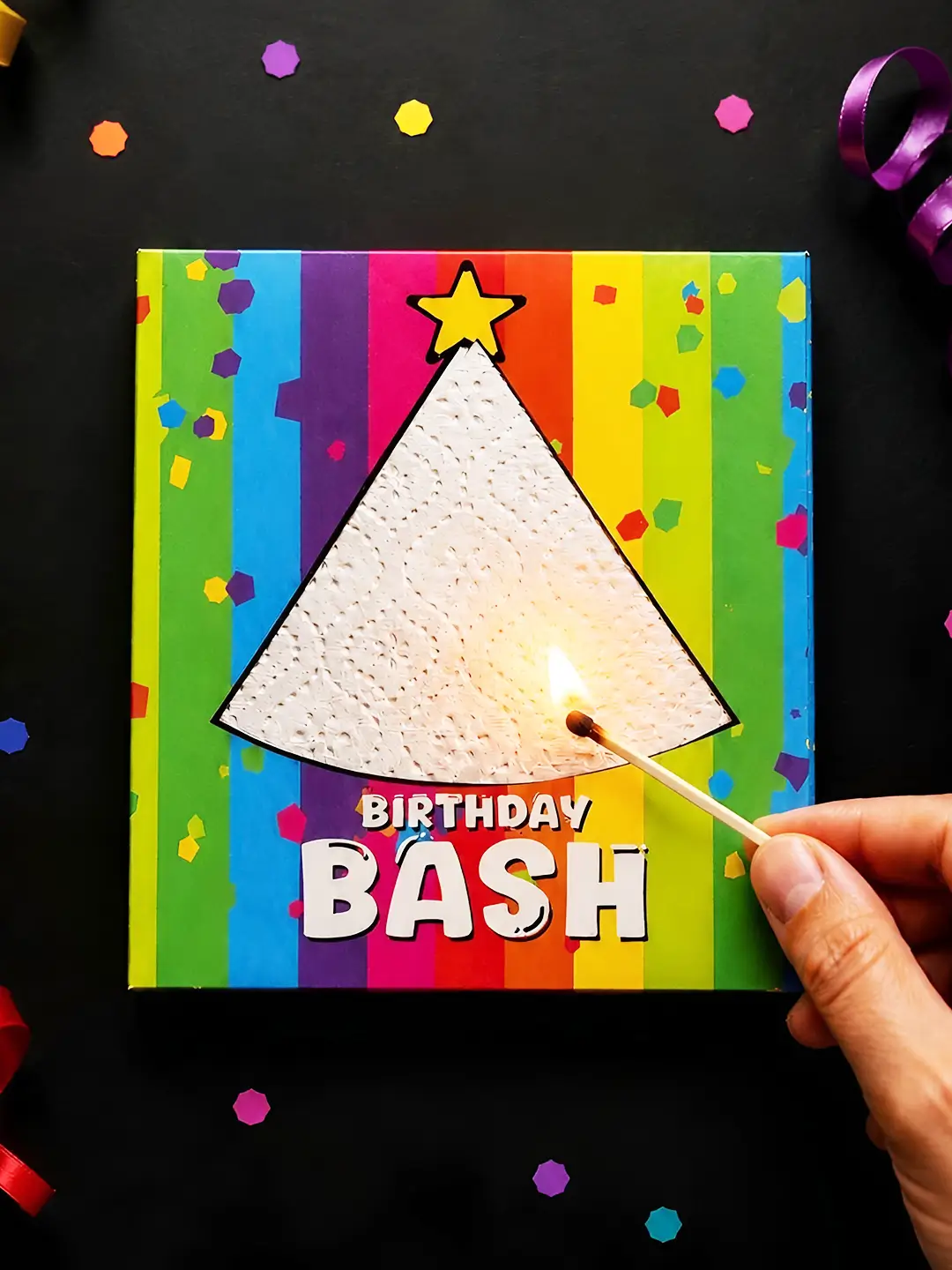 Birthday Bash Burnout Fire Card – Magical Reveal Birthday Message Card
