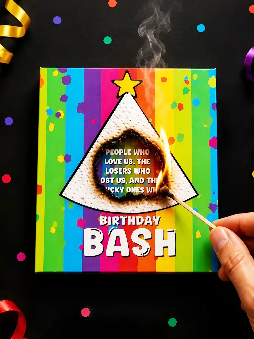 Birthday Bash Burnout Fire Card – Magical Reveal Birthday Message Card