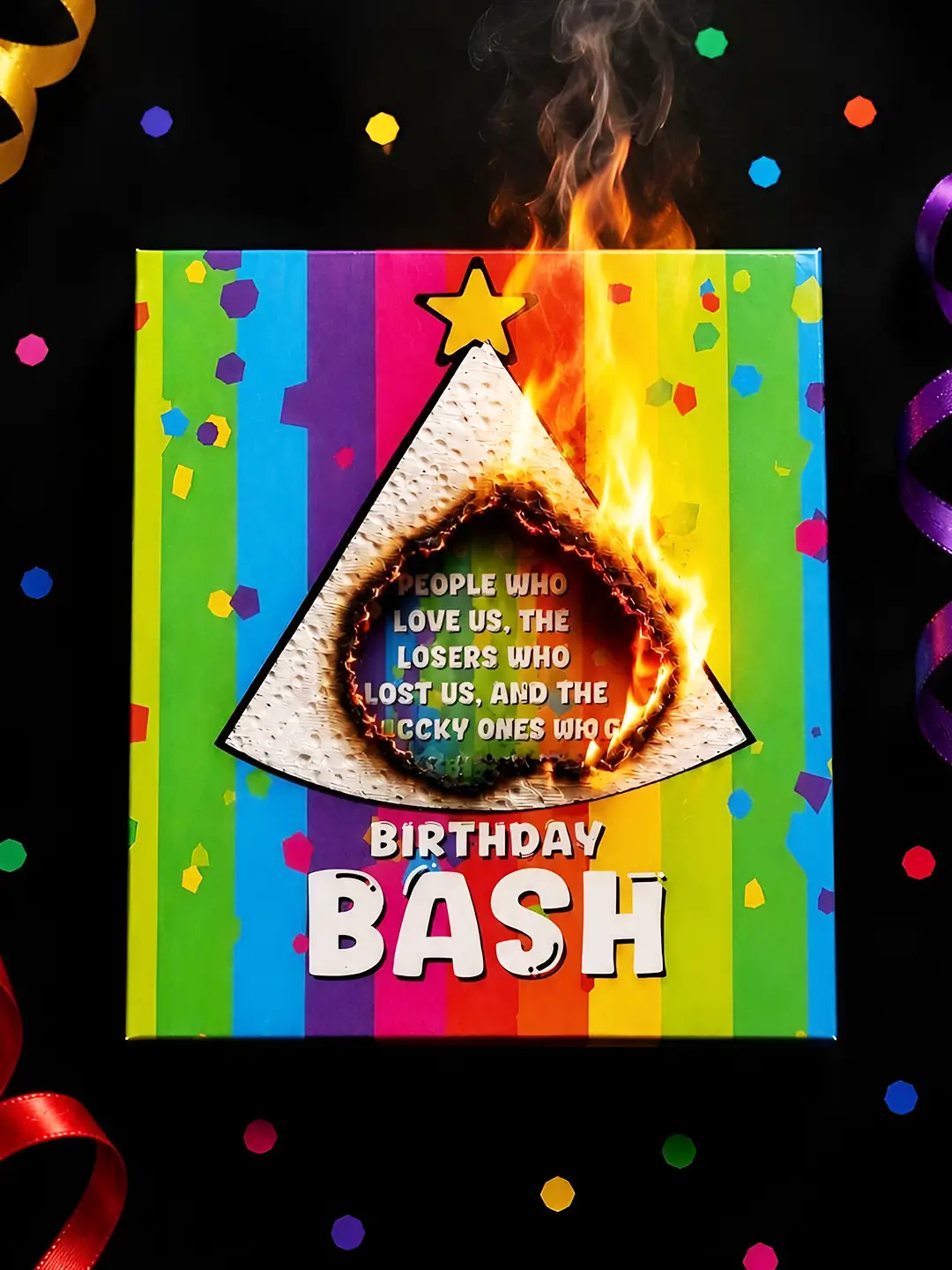 Birthday Bash Burnout Fire Card – Magical Reveal Birthday Message Card