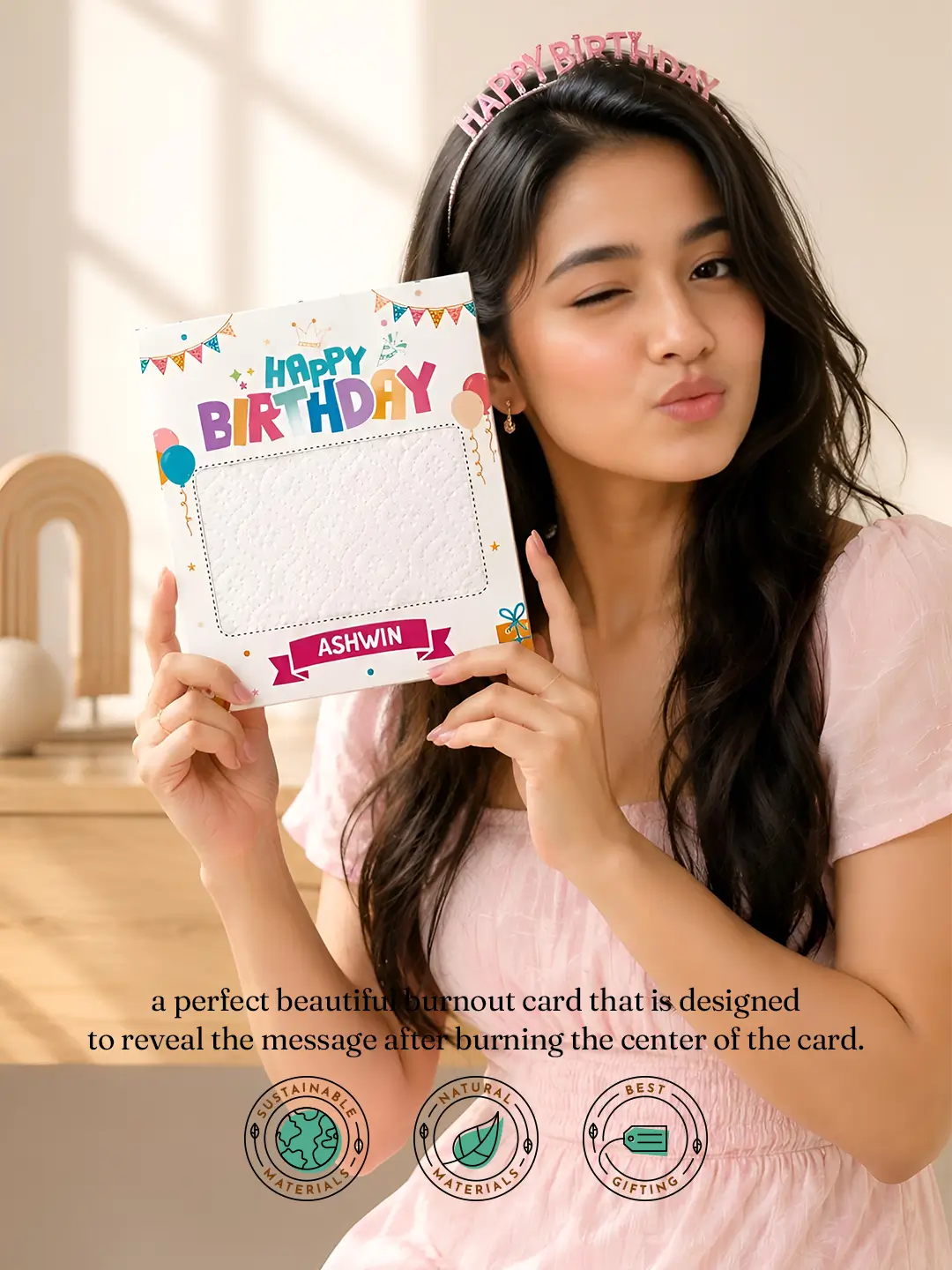 Birthday Celebration Burnout Fire Card – Surprise Message Reveal Birthday Gift