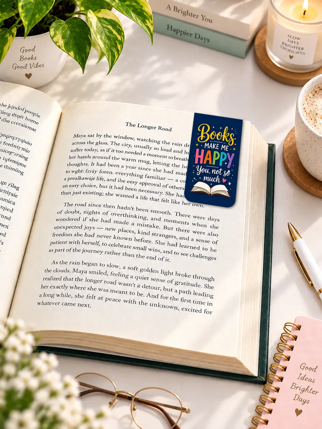Book Worms Magnetic Bookmark Set of 6 – Colorful Reading Bookmarks for Book Lovers