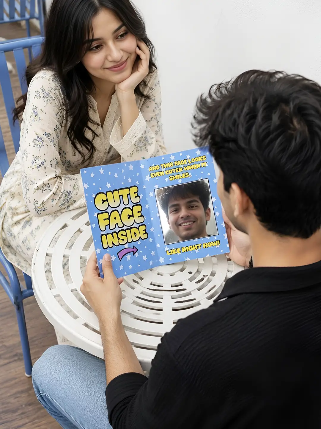 Cute Face Inside Mirror Card – Cute & Funny Greeting Card with Surprise Mirror