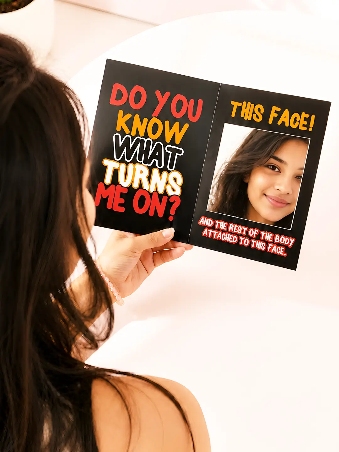Do You Know What Turns Me On Mirror Card – Flirty Romantic Greeting Card with Surprise Mirror
