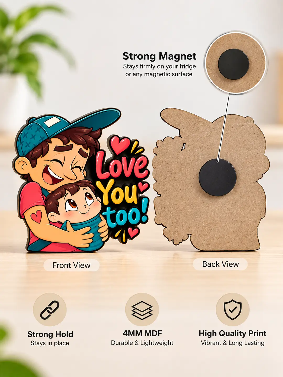 Father Love for Son Fridge Magnet – Heartfelt Father-Son MDF Keepsake Gift