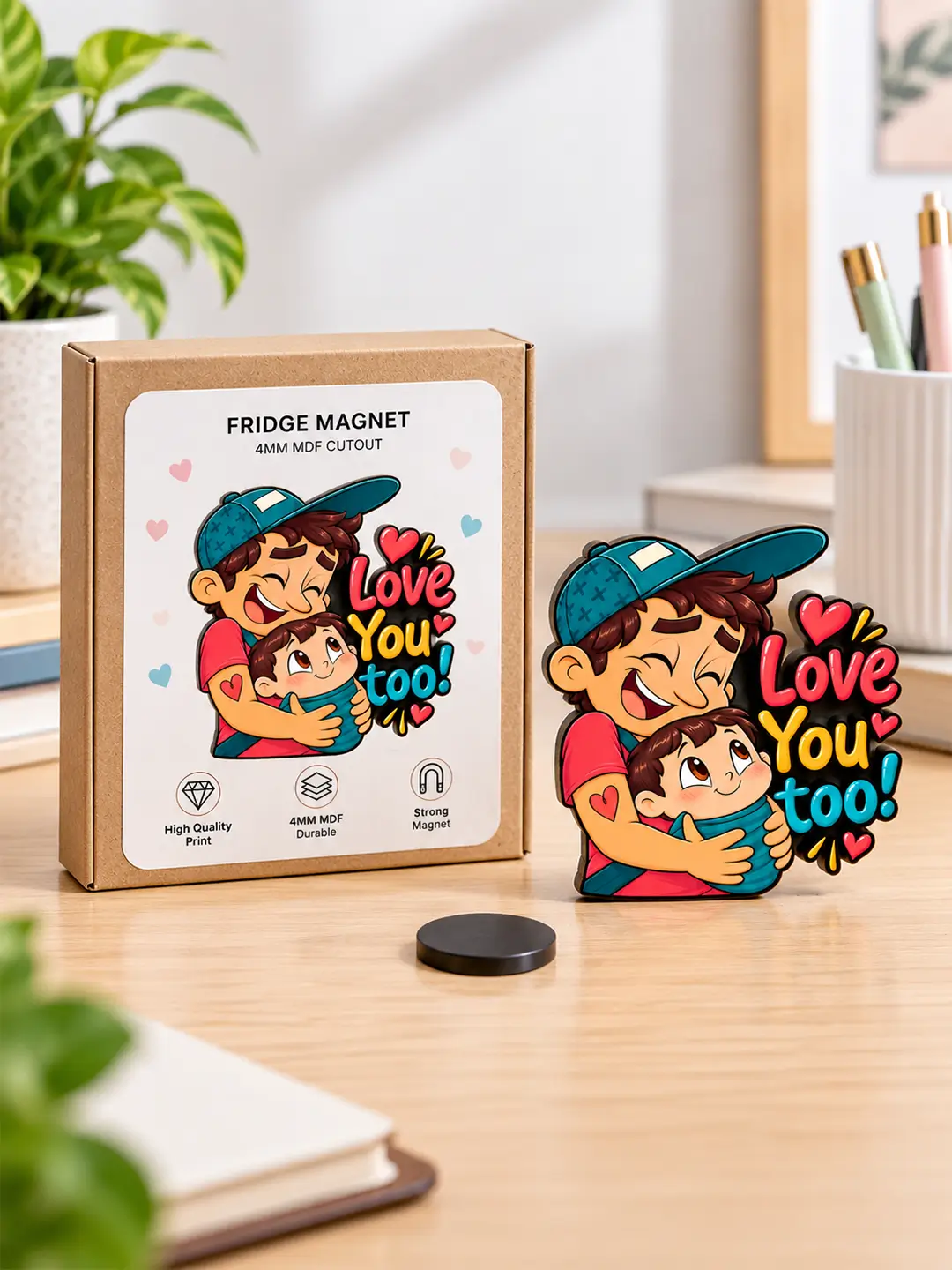 Father Love for Son Fridge Magnet – Heartfelt Father-Son MDF Keepsake Gift