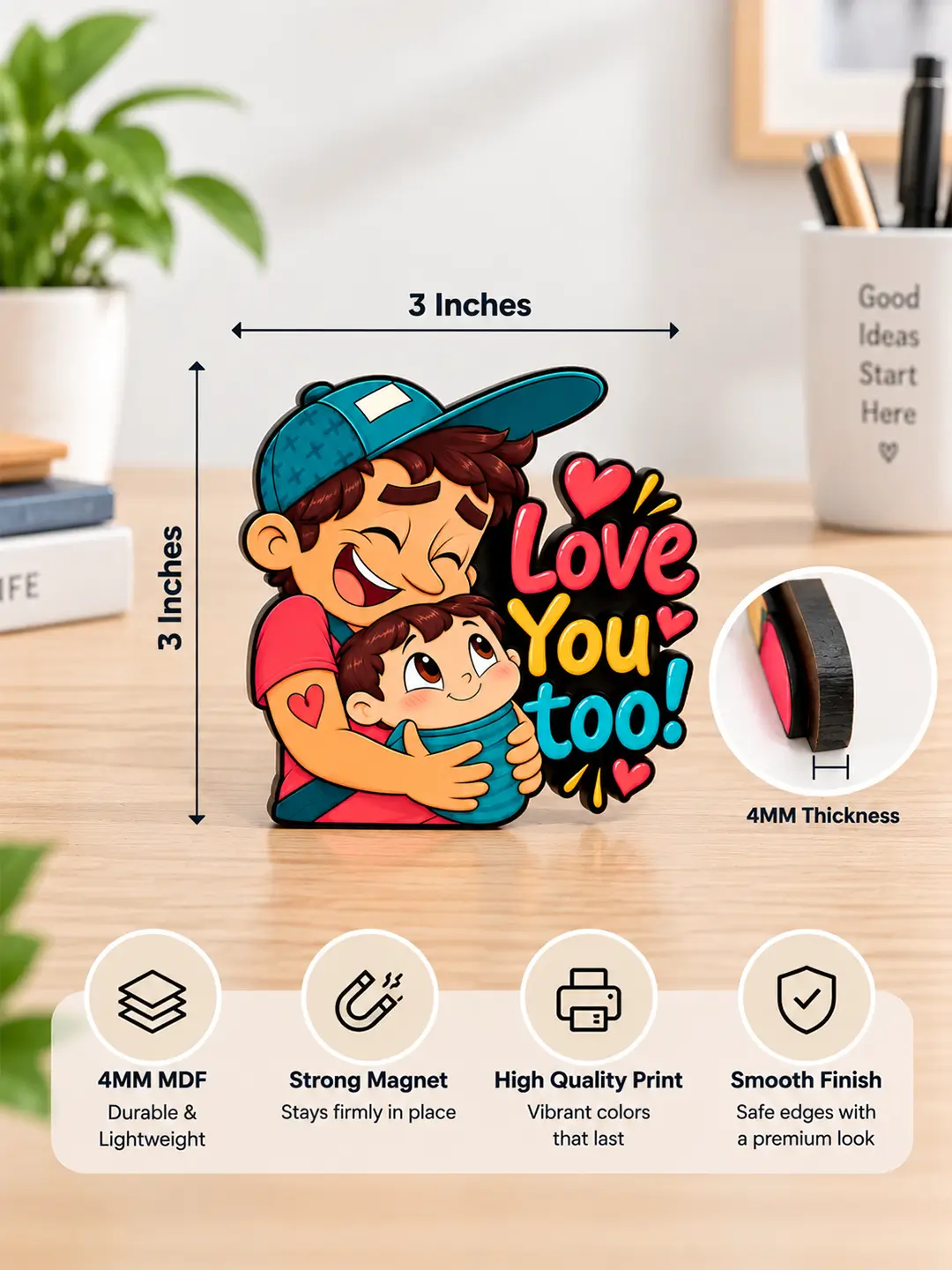 Father Love for Son Fridge Magnet – Heartfelt Father-Son MDF Keepsake Gift