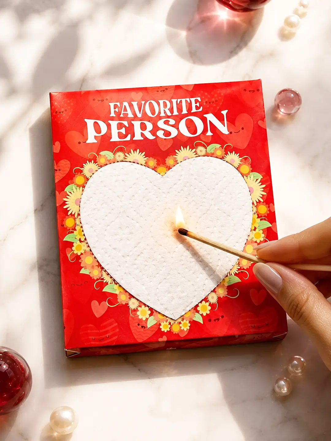 Favorite Person Burnout Fire Card – Unique Love Message Reveal Greeting Card