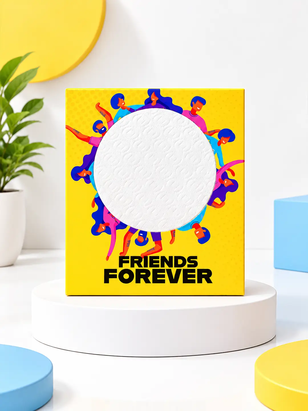 Friends Forever Burnout Fire Card with friendship-themed design and center tissue being burned to reveal a hidden message