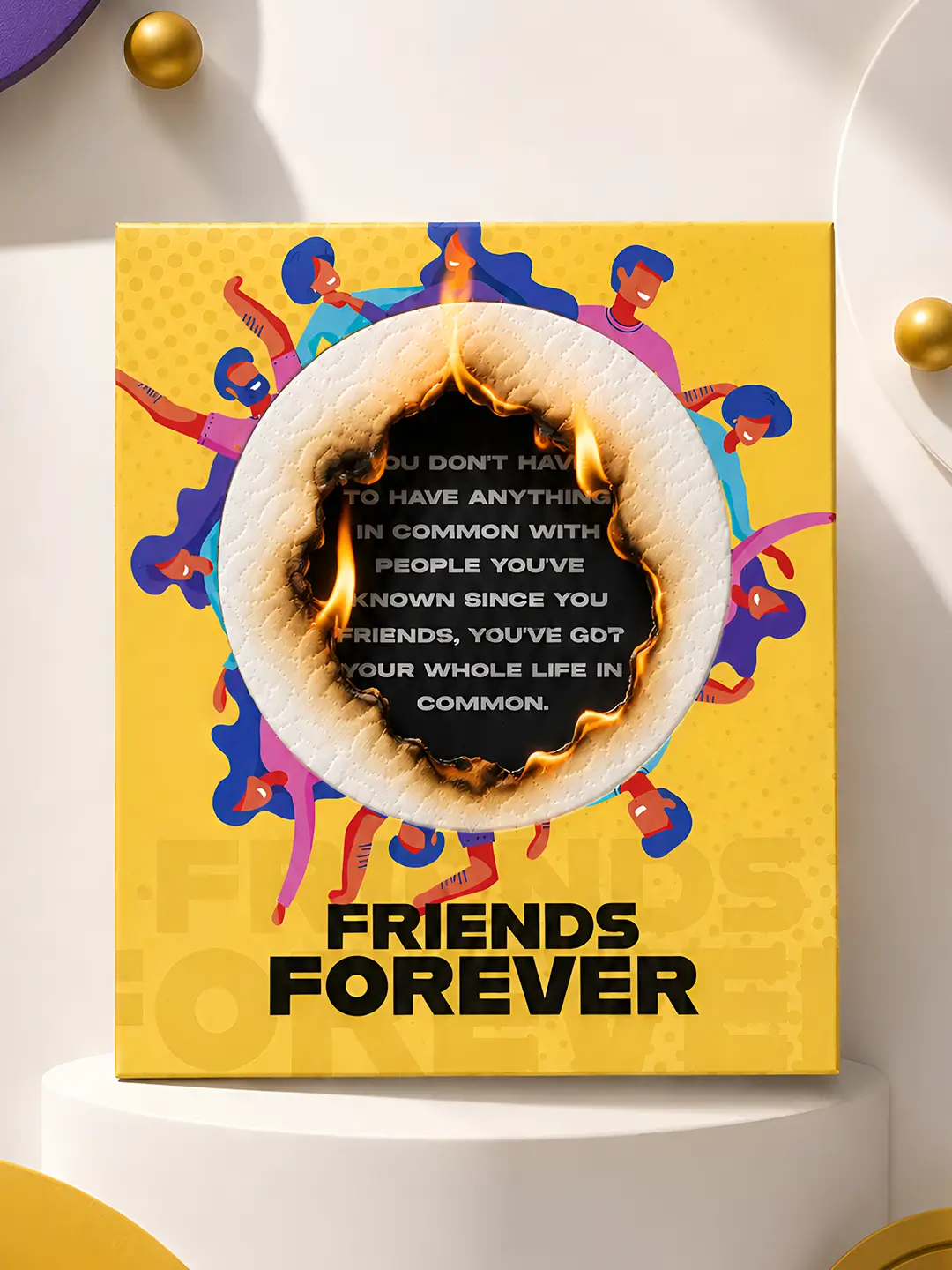 Friends Forever Burnout Fire Card – Secret Friendship Message Reveal Card