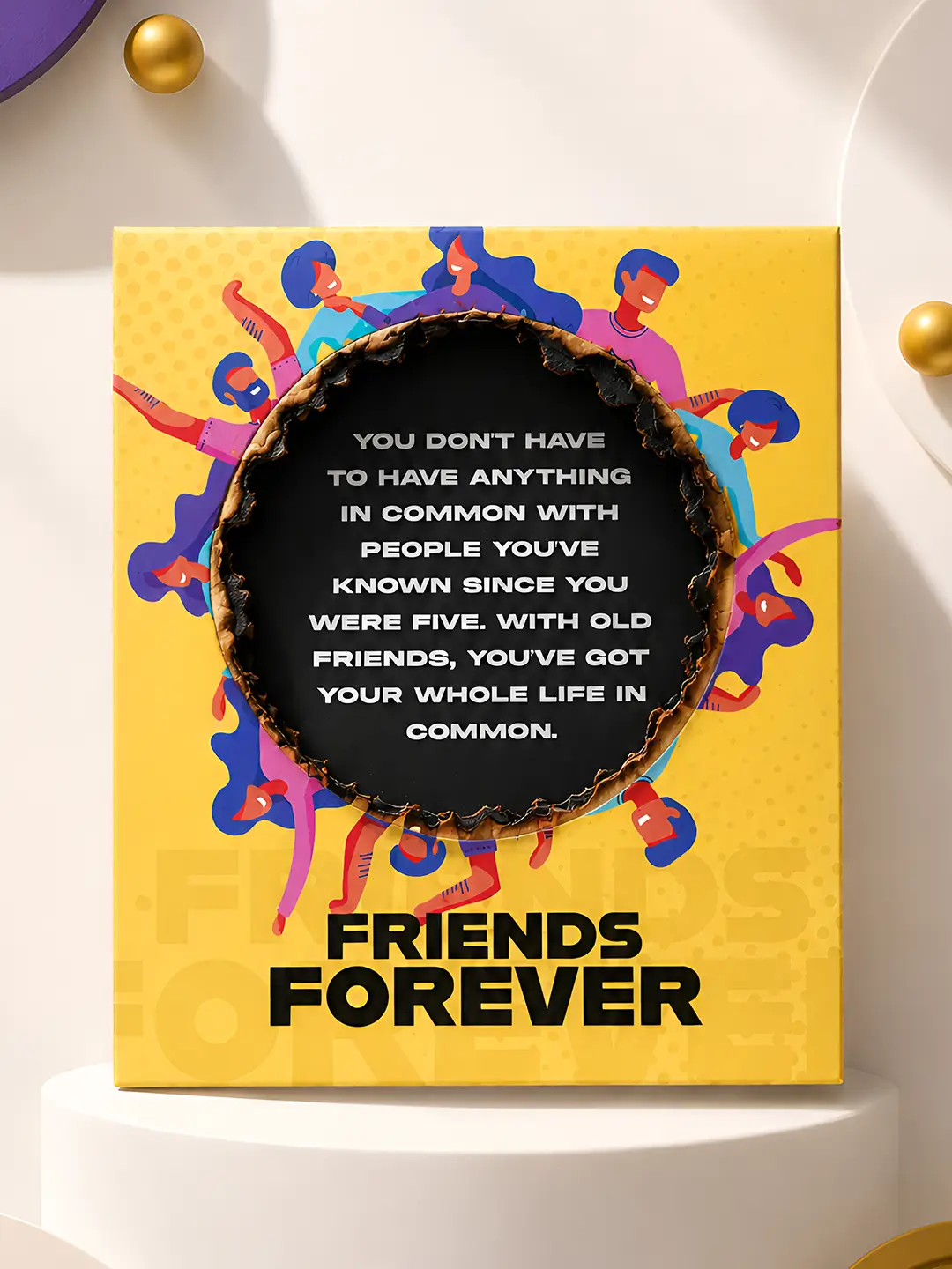 Friends Forever Burnout Fire Card – Secret Friendship Message Reveal Card