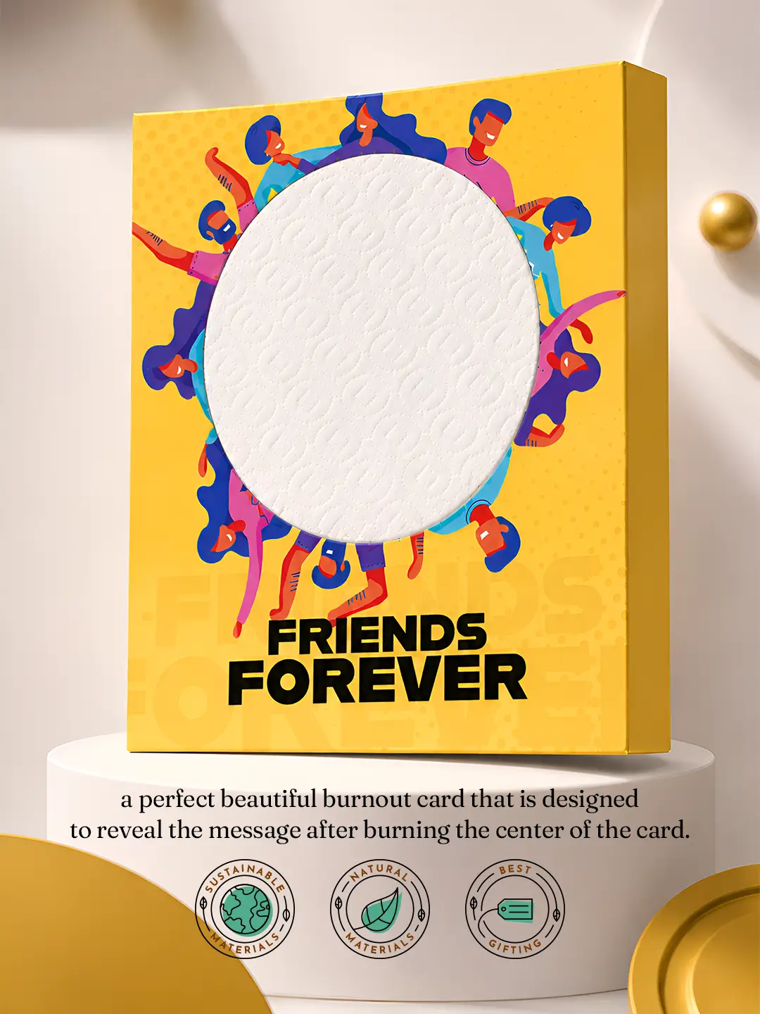 Friends Forever Burnout Fire Card – Secret Friendship Message Reveal Card
