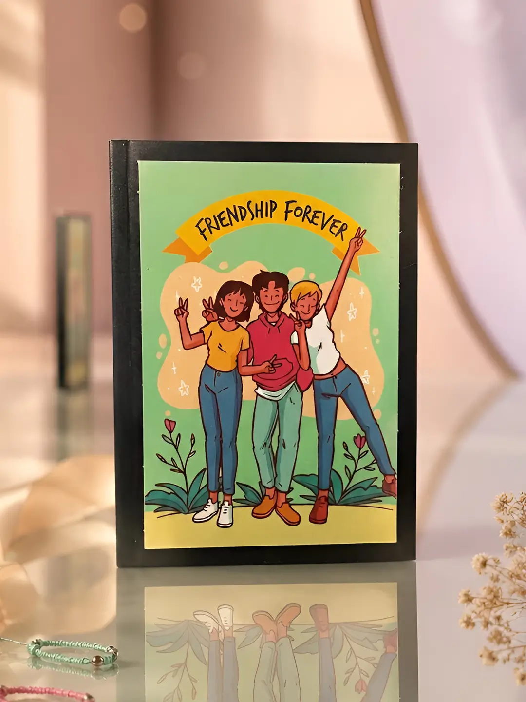 Friendship Forever personalized photo album with custom cover and 20 photos