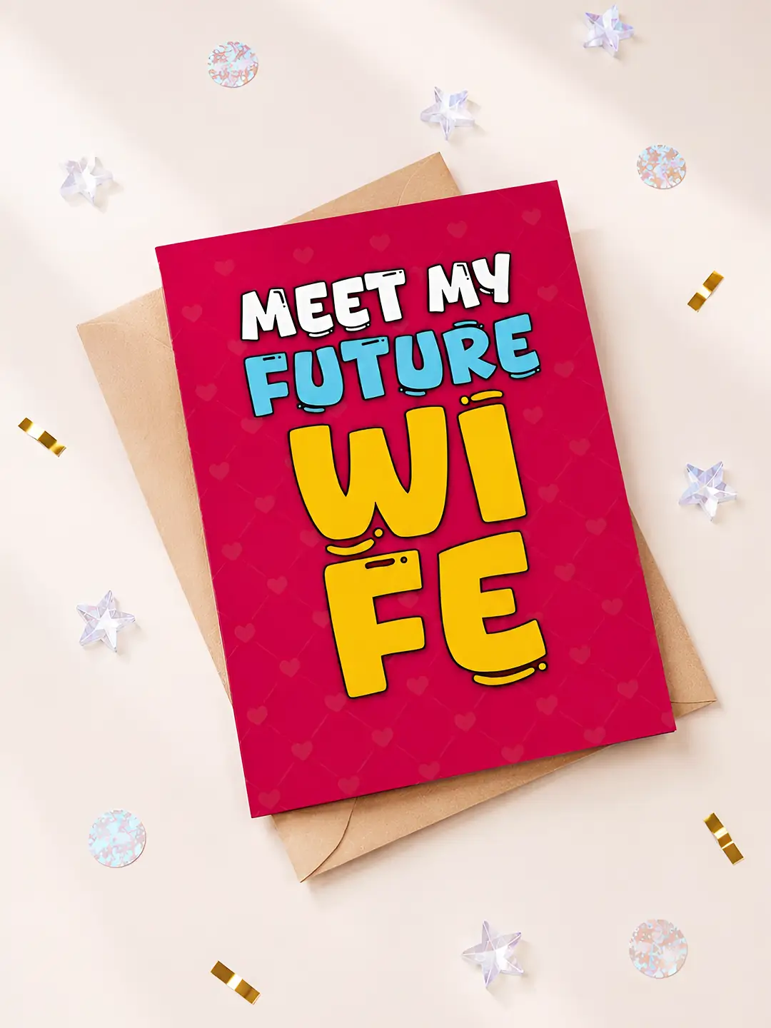 Future Wife Mirror Card with cute romantic greeting message for girlfriend
