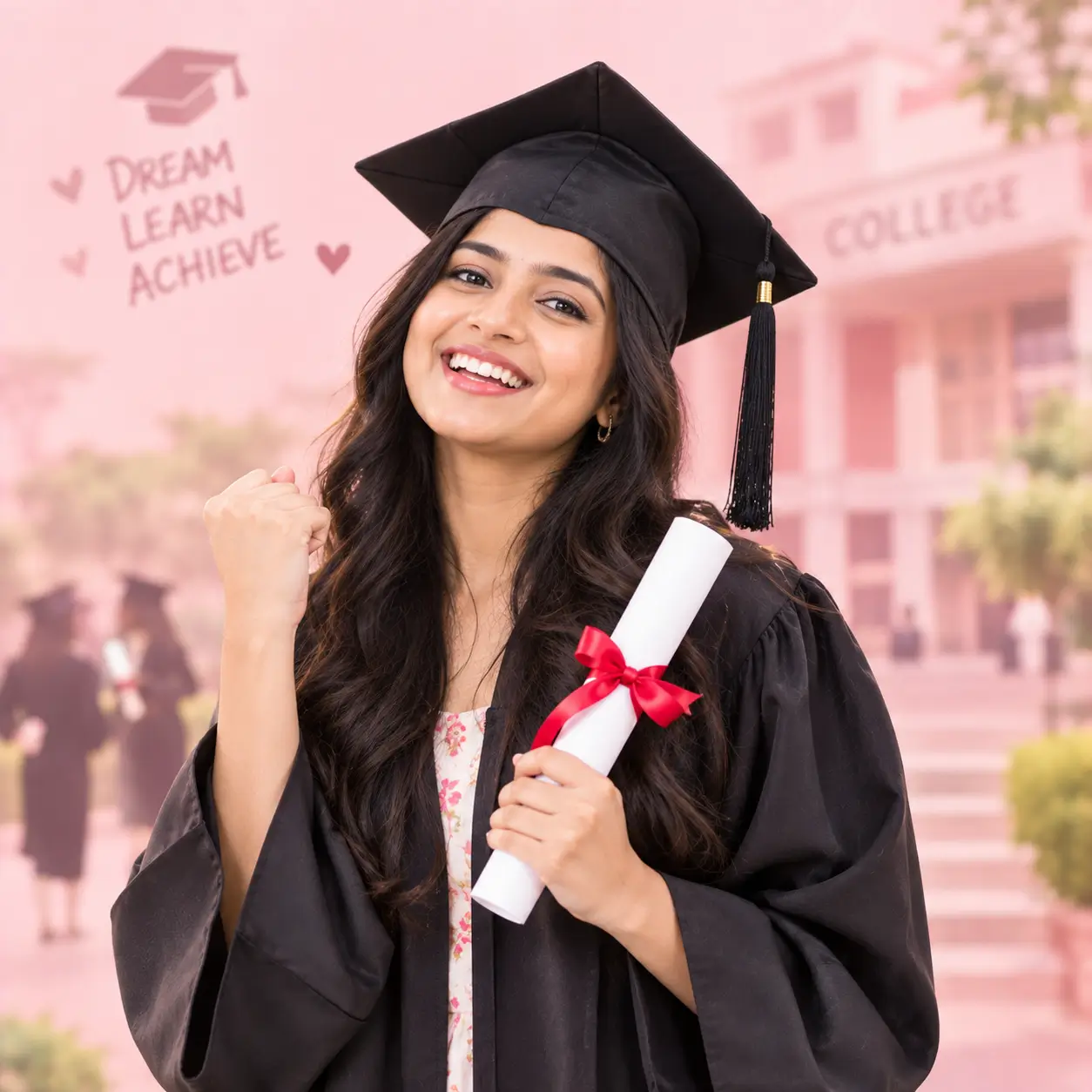 Happy female graduate holding a diploma, representing thoughtful graduation gifts and congratulations gift ideas for graduates.