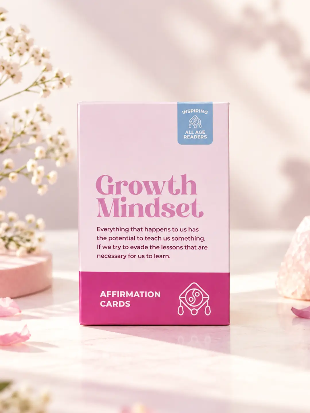 Growth Mindset Affirmation Cards 40 inspirational positive affirmation cards in book-style box