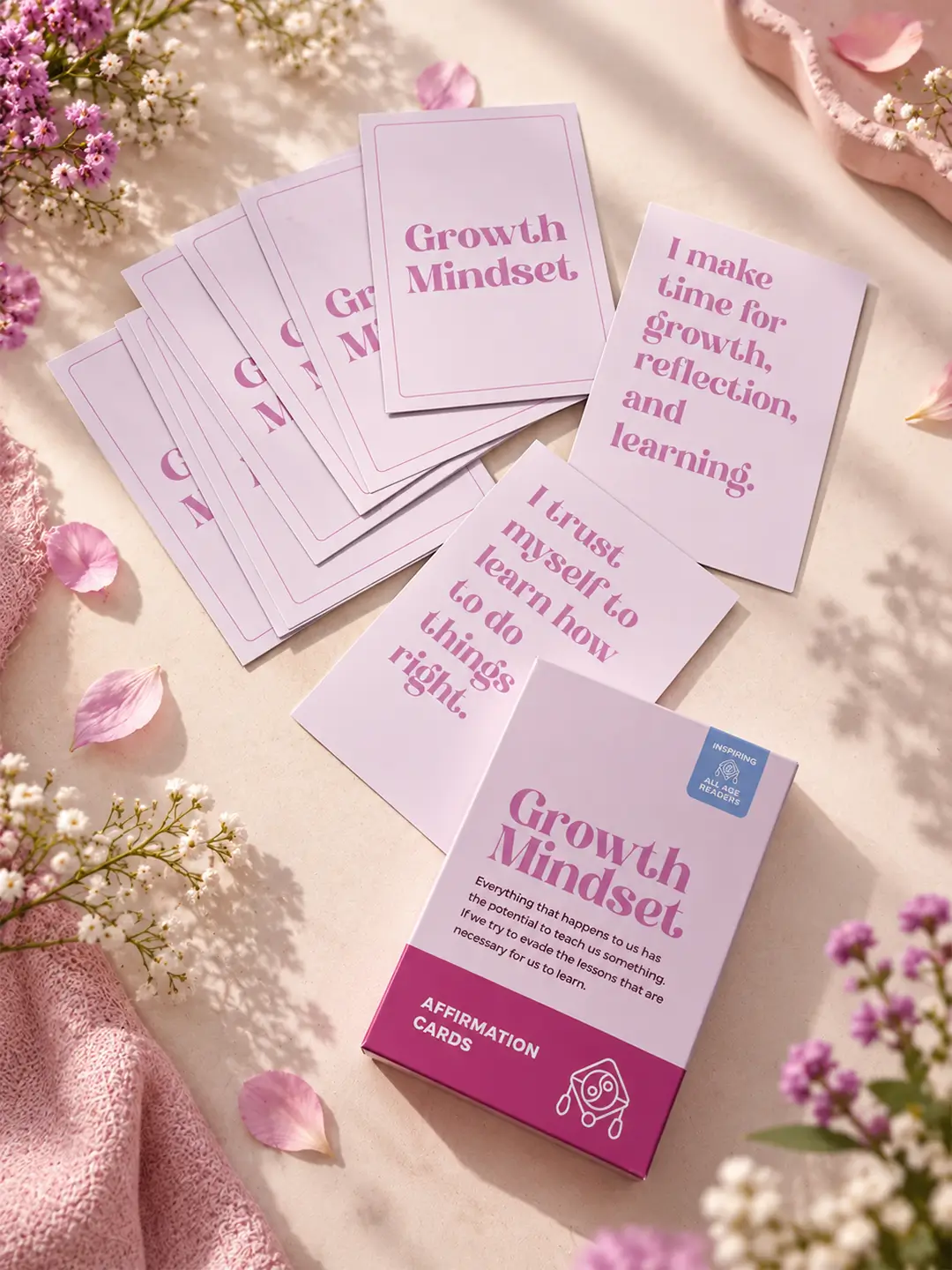 Growth Mindset Affirmation Cards – 40 Inspirational Positive Affirmation Cards