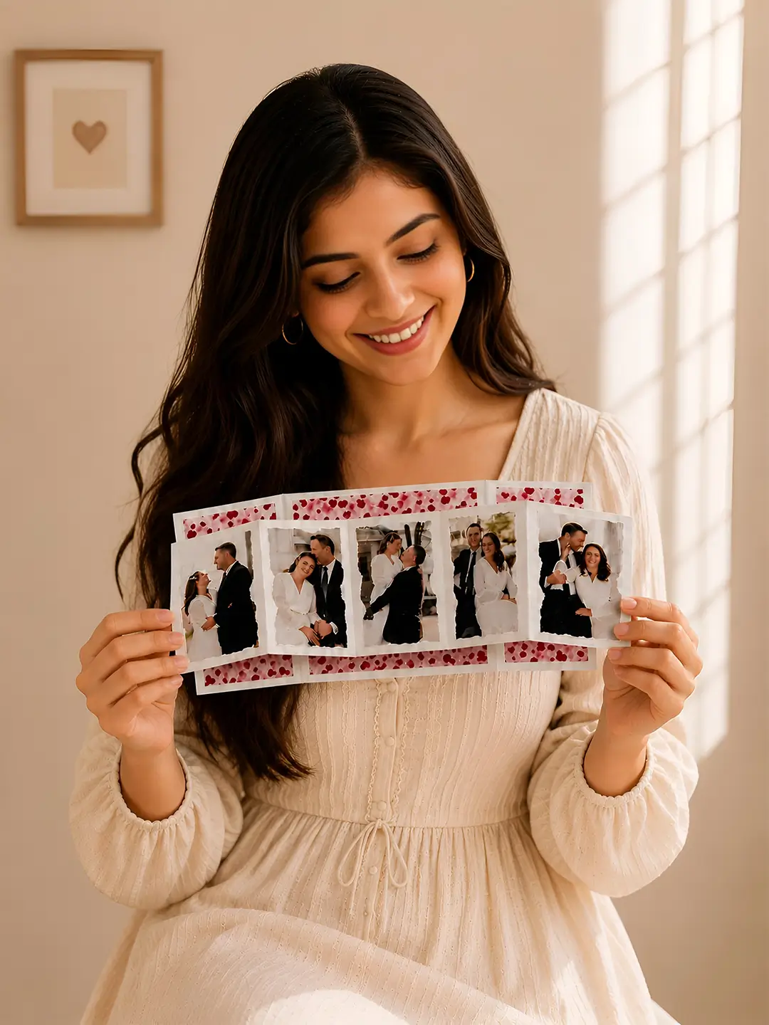 Accordion Gate Fold Greeting Card | Personalized Photo Greeting Card for Anniversary, Birthday, Wedding, Valentine's Day & Special Occasions