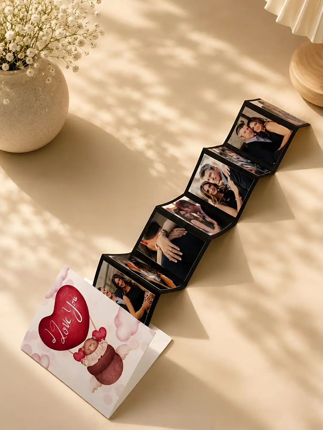Accordion Pull Out Card – Personalized 15 Photo Custom Greeting Card for Any Occasion