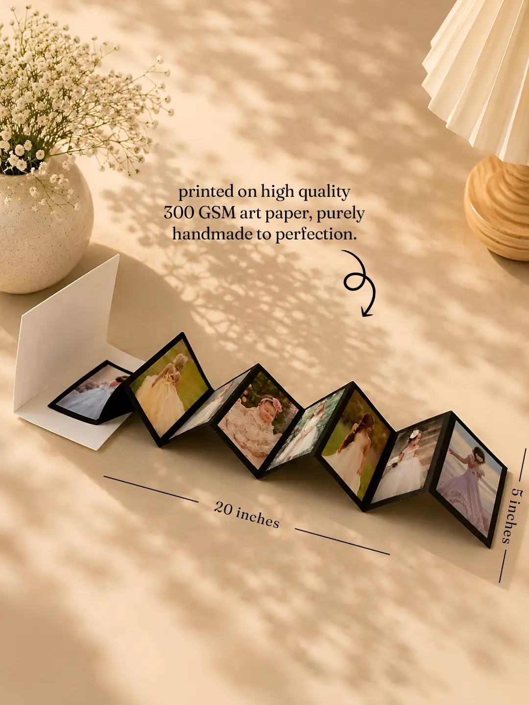 Accordion Pull Out Card – Personalized 15 Photo Custom Greeting Card for Any Occasion