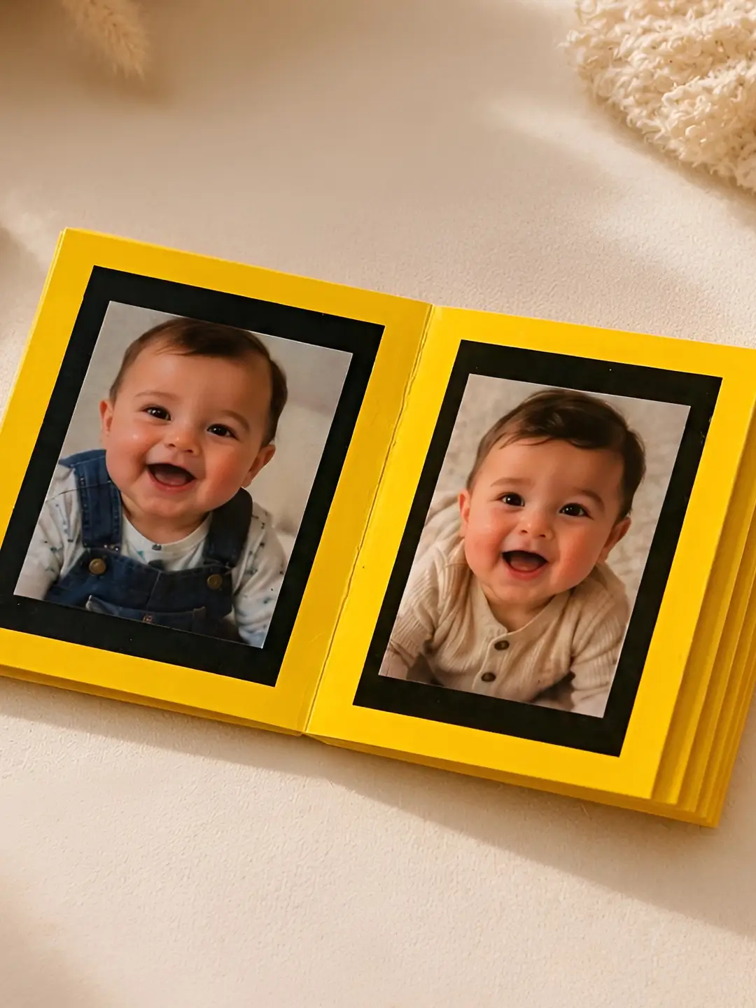 Happy Baby Photo Album – Personalized 20 Photo Baby Memory Album with Custom Covers