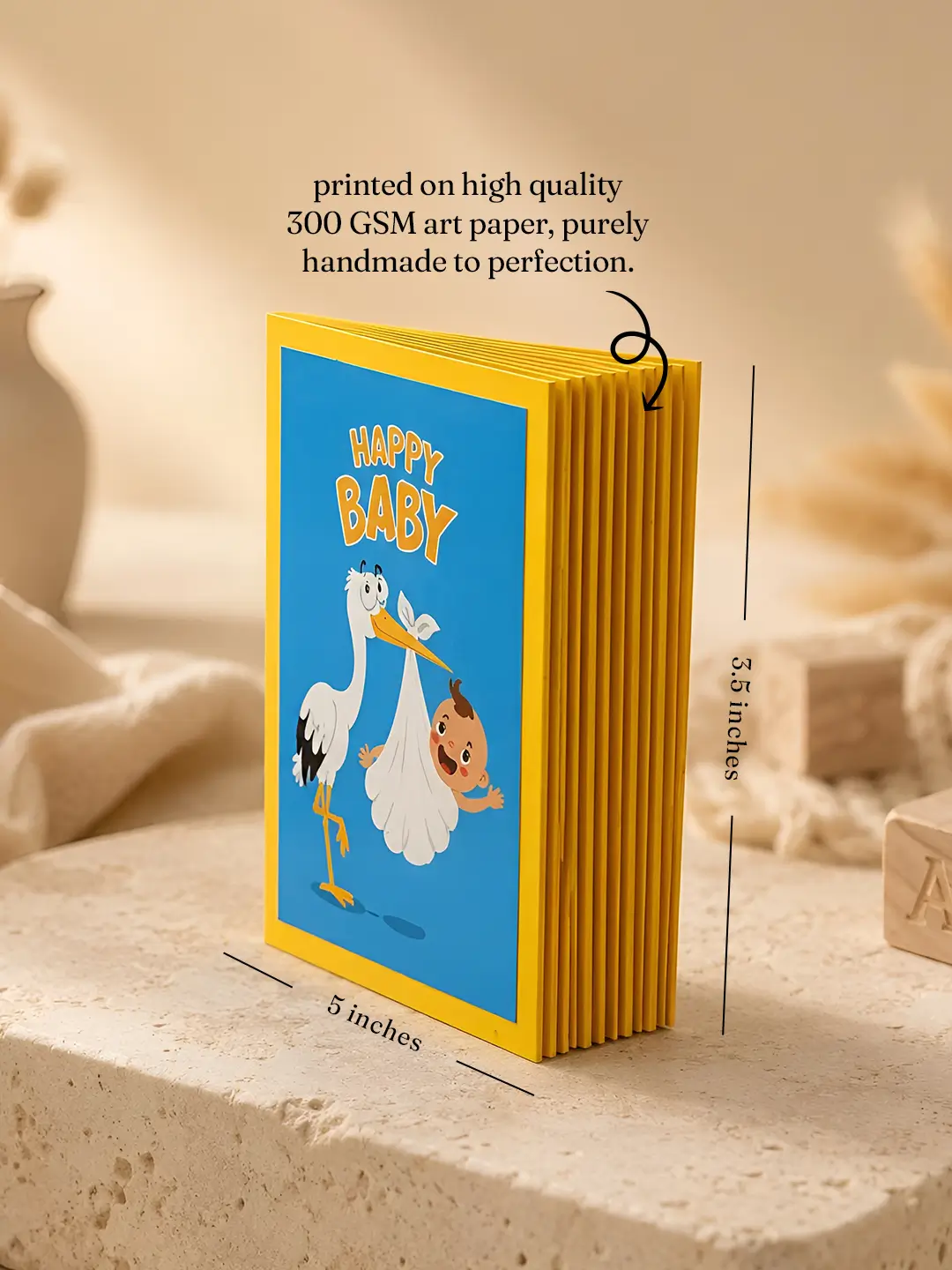 Happy Baby Photo Album – Personalized 20 Photo Baby Memory Album with Custom Covers