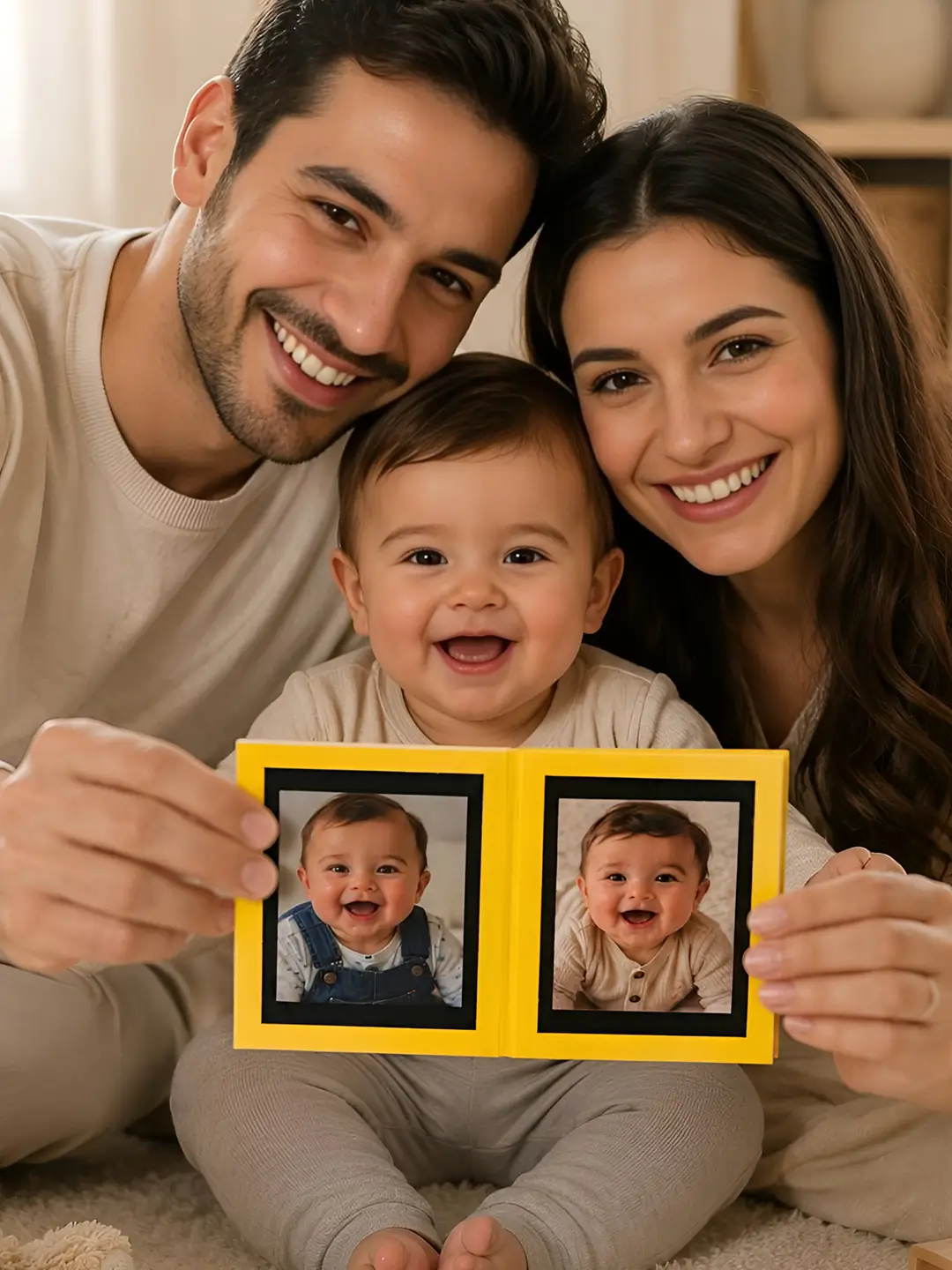 Happy Baby Photo Album – Personalized 20 Photo Baby Memory Album with Custom Covers