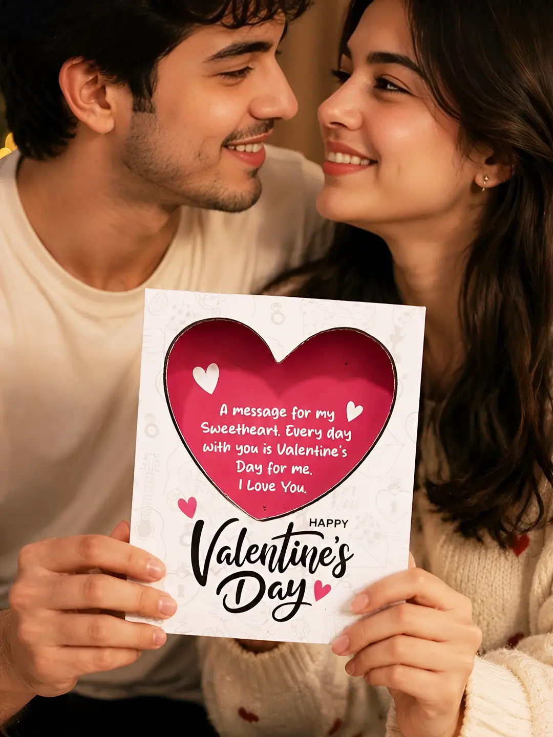 Happy Valentine Burnout Fire Card – Burn to Reveal Hidden Love Message | Unique Valentine’s Day Gift