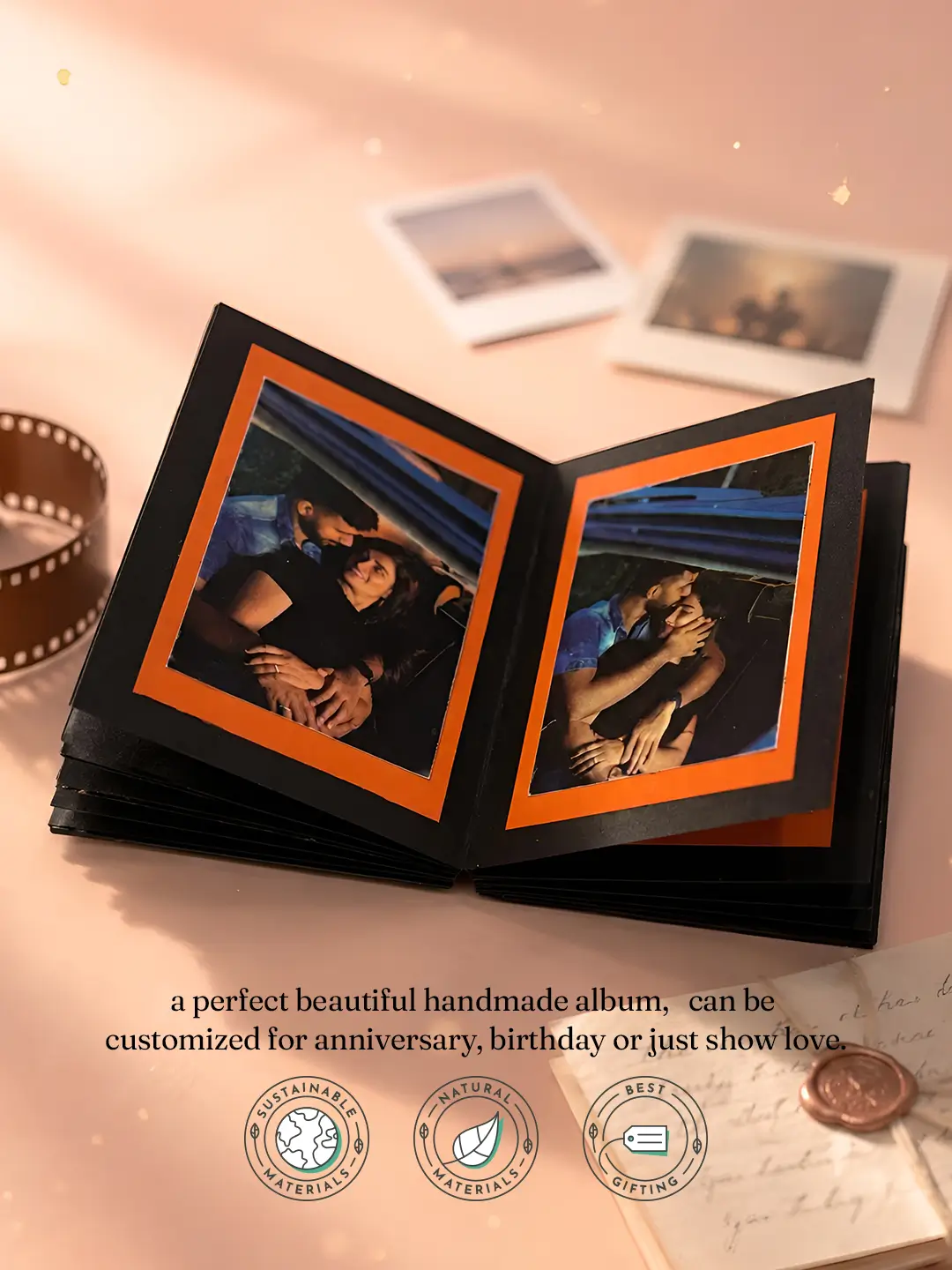 Hum Tum Photo Album – Personalized 20 Photo Couple Album with Custom Covers