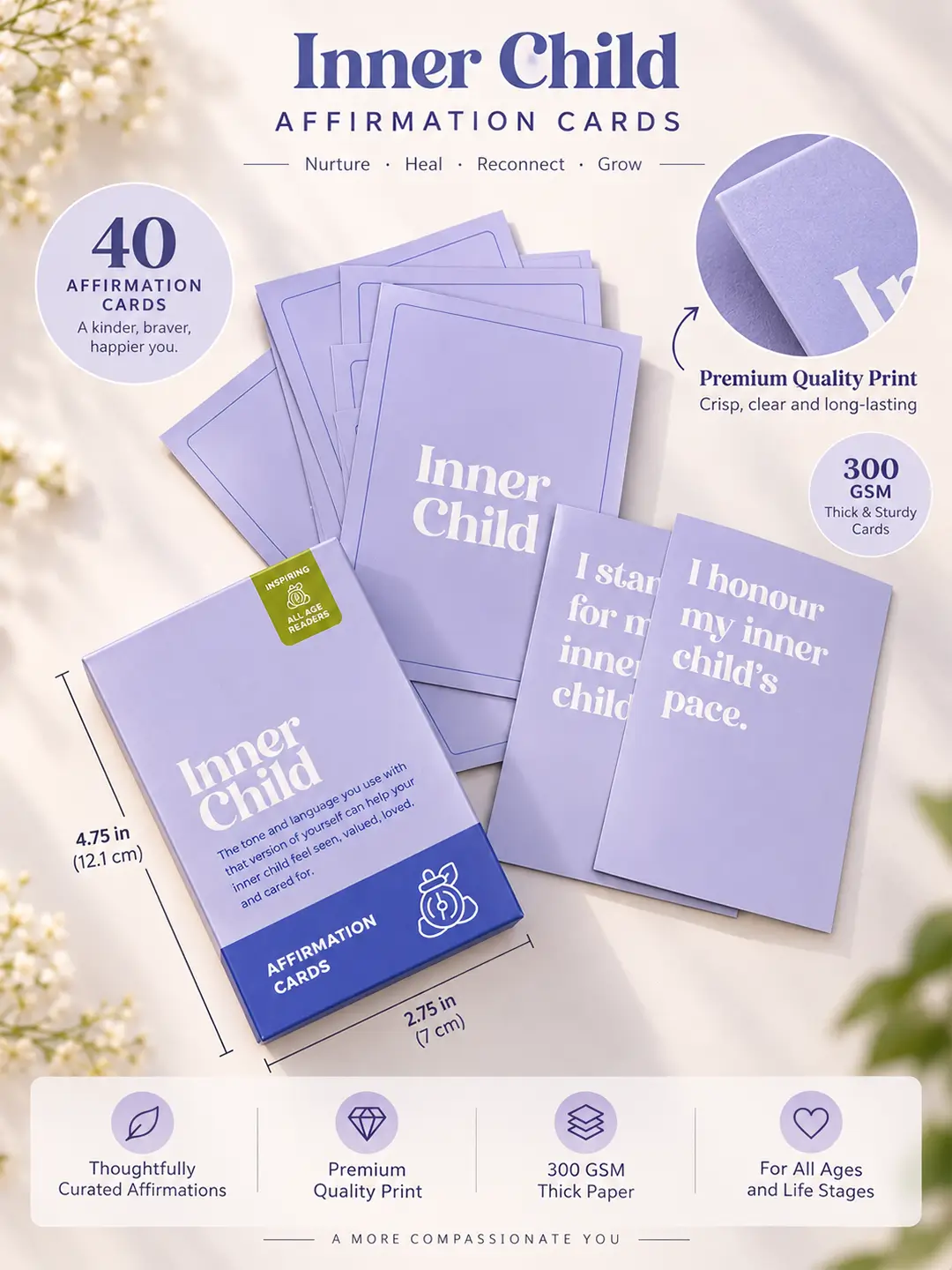 Inner Child Affirmation Cards – 40 Inspirational Positive Affirmation Cards