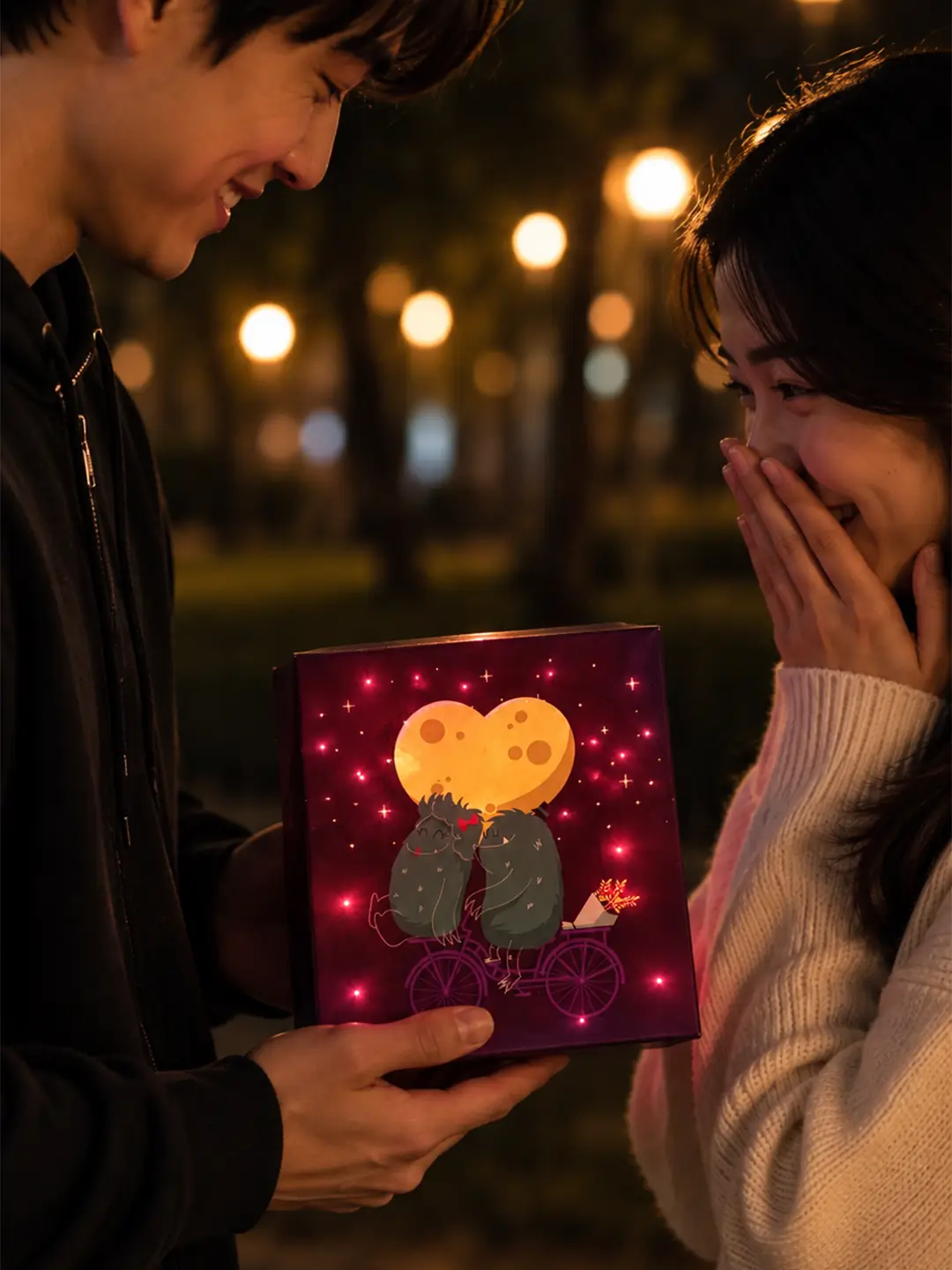 Love Beyond Horizon Lightup Card – Glow Up Box Greeting Card for Romantic Gifting