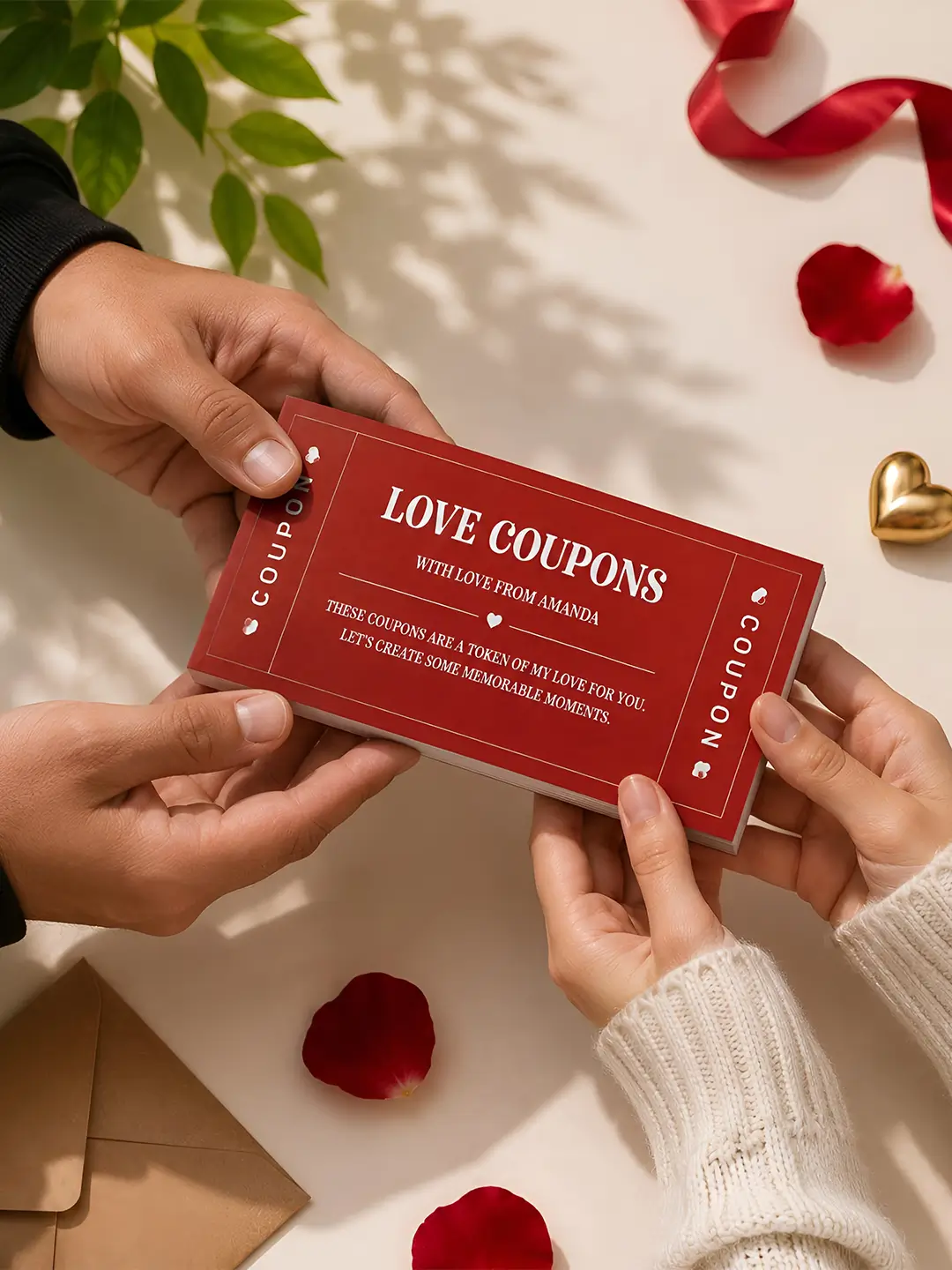 Love Coupons – 30 Romantic Vouchers for Your Loved One | Personalized Love Coupon Book