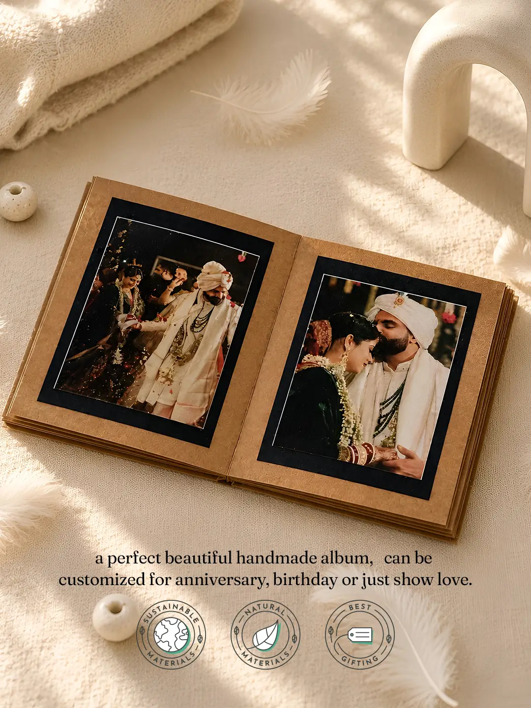 Love Mini Photo Album | Personalized Photo Book with 20 Photos | Handmade Memory Gift