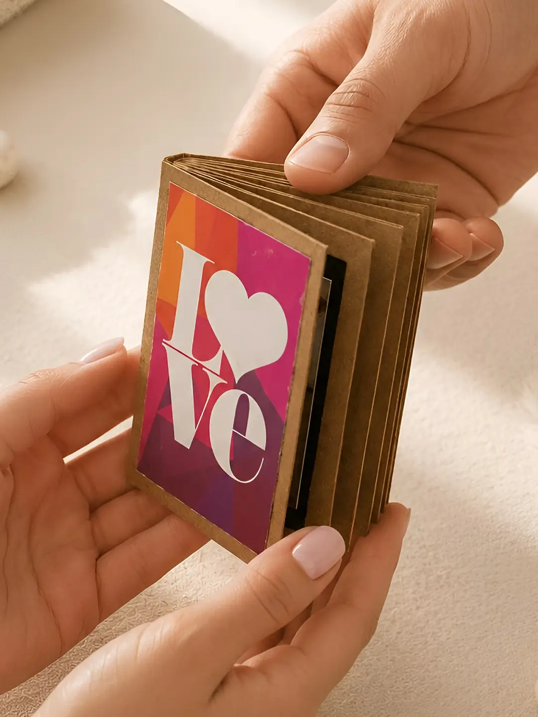 Love Mini Photo Album | Personalized Photo Book with 20 Photos | Handmade Memory Gift