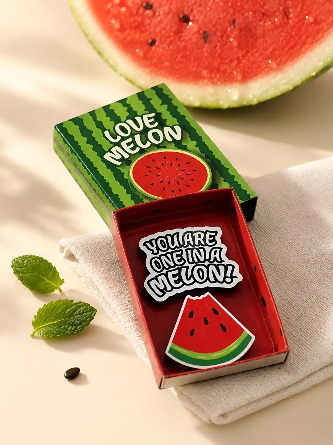 Watermelon Matchbox Fridge Magnet – Cute Sliding Mini Matchbox Magnet | Fun Kitchen Decor & Gift