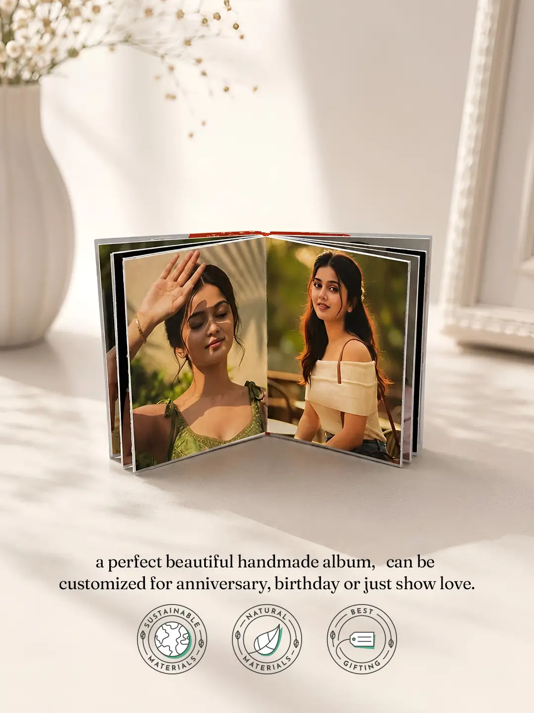 Medium Full Photo Album – Personalized 12 Photo Album with Custom Covers
