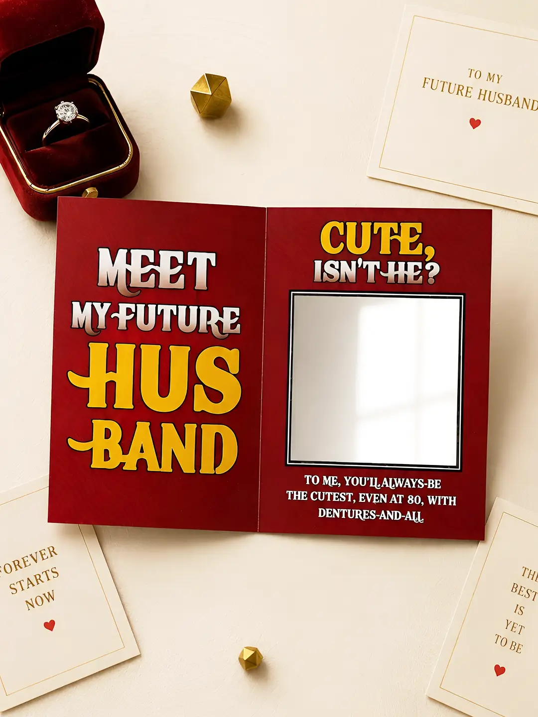 Meet My Future Husband Mirror Card – Romantic Surprise Greeting Card for Fiancé & Boyfriend