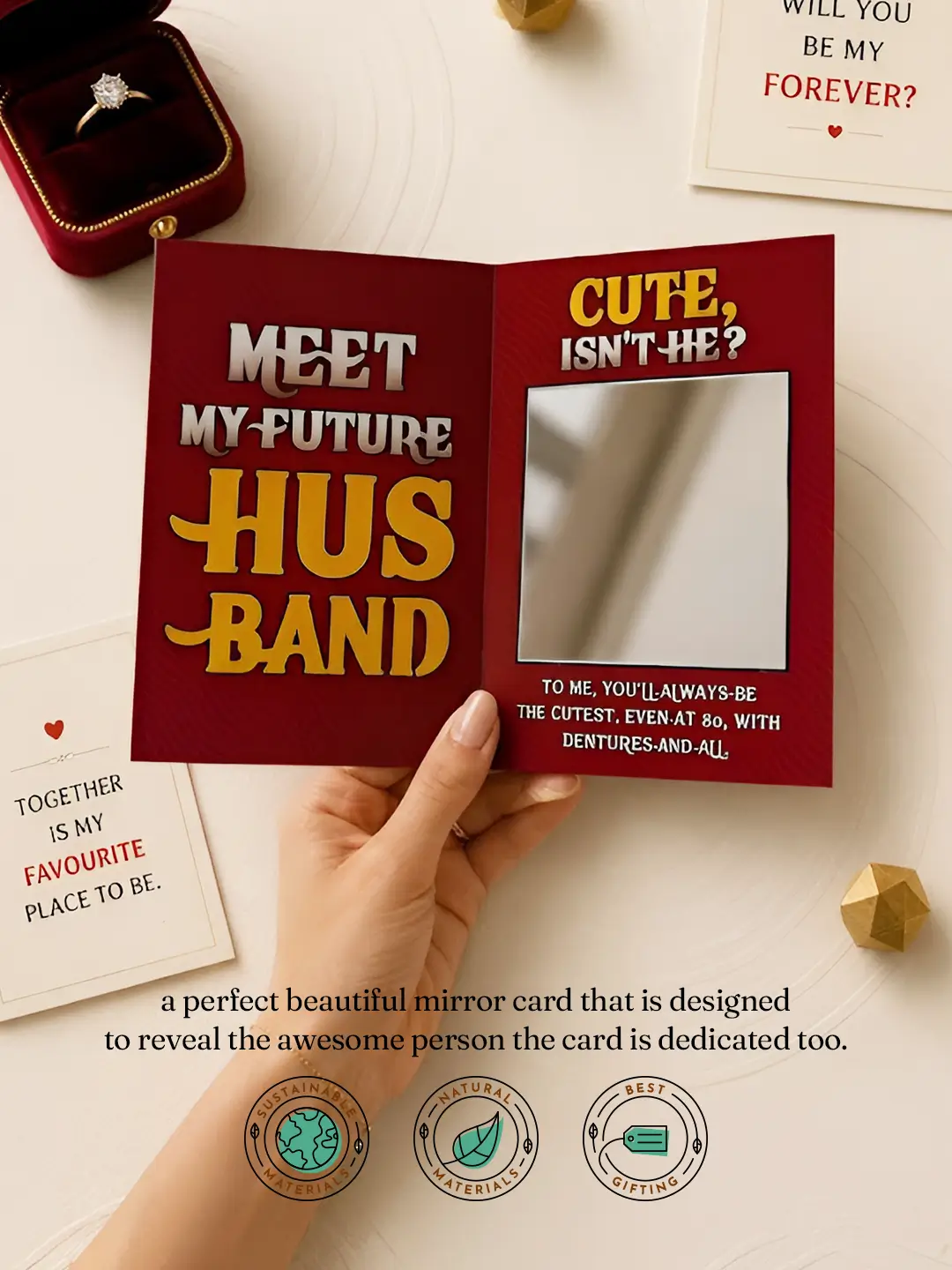 Meet My Future Husband Mirror Card – Romantic Surprise Greeting Card for Fiancé & Boyfriend