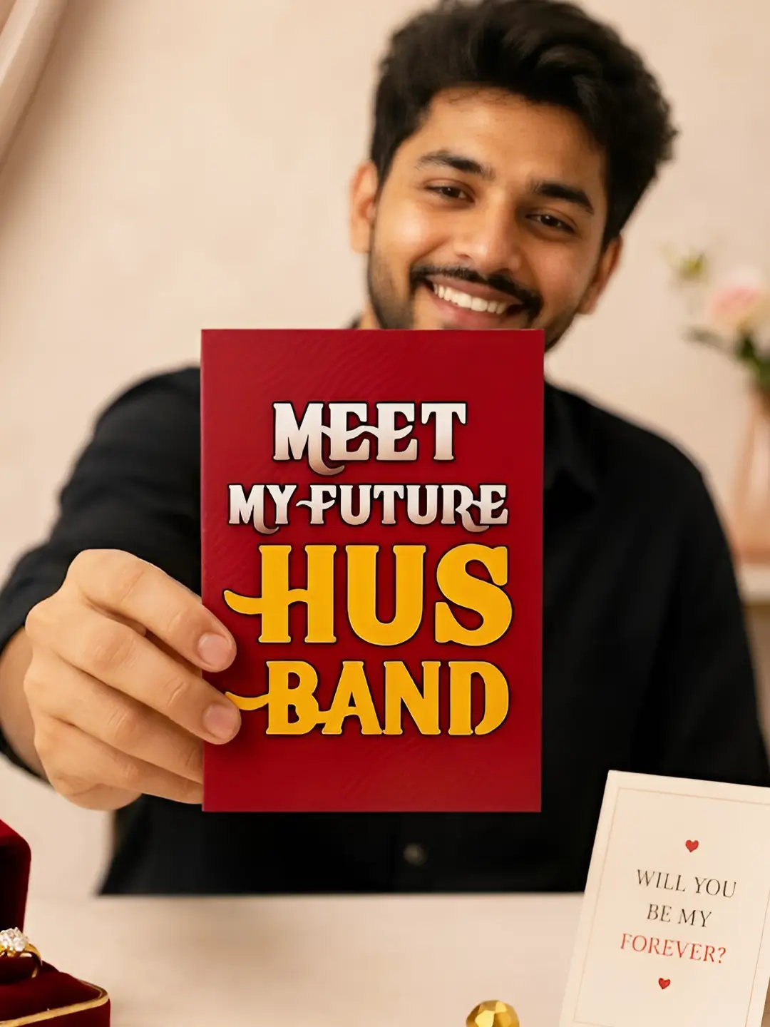 Meet My Future Husband Mirror Card – Romantic Surprise Greeting Card for Fiancé & Boyfriend